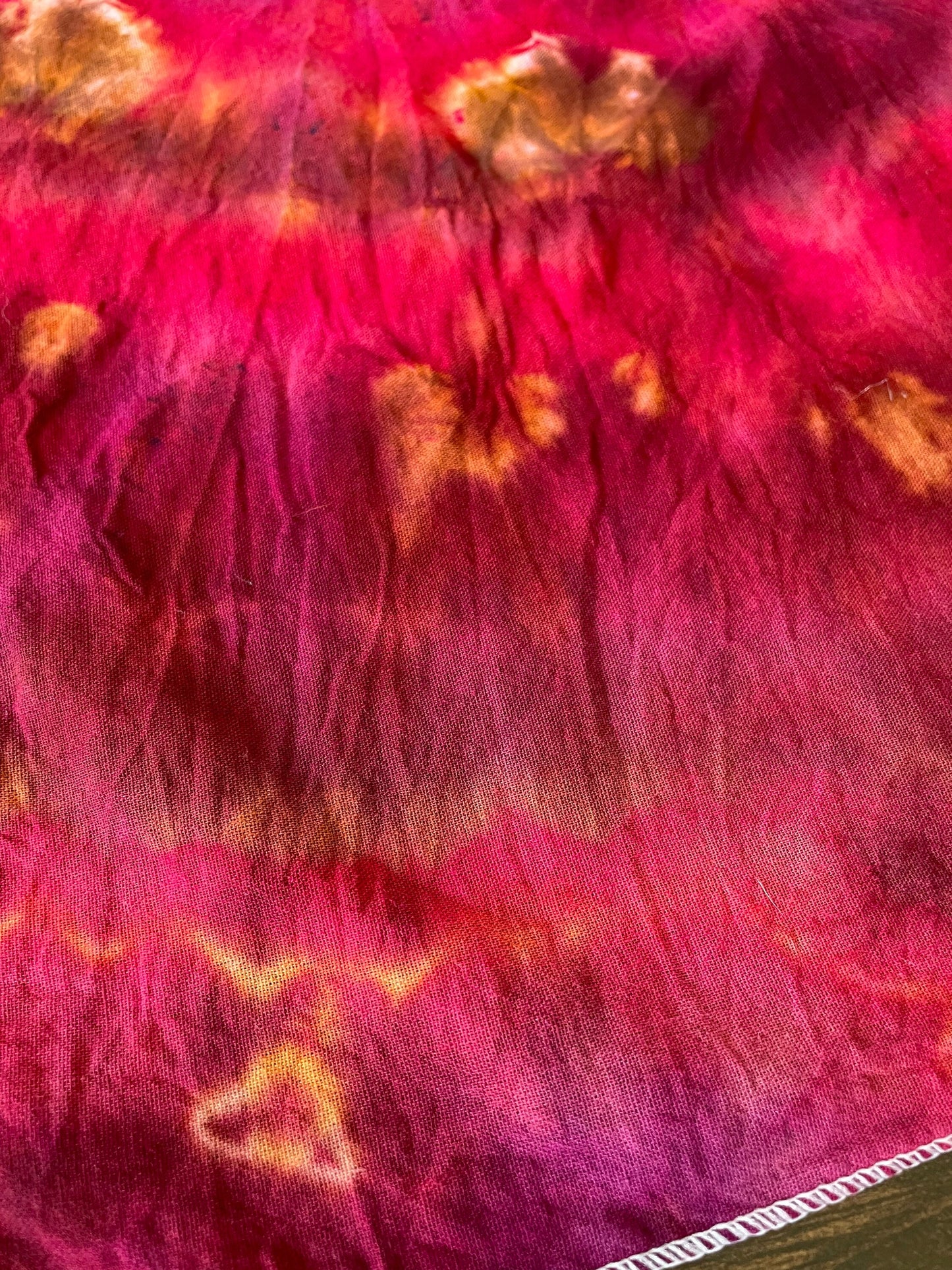 Red + Pink Tie Dye Bandana | One Of A Kind | Hand Dyed | One Size