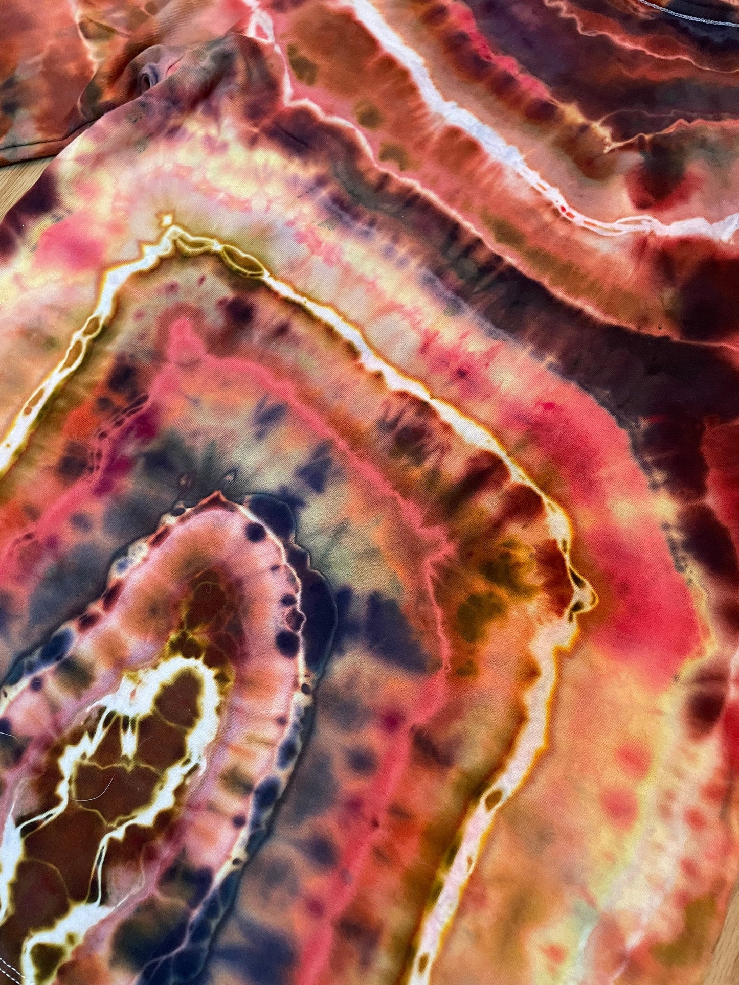 Orange + Red Long Sleeve Tie Dye Tshirt | Women’s Size Small | Hand-Dyed | One Of A Kind