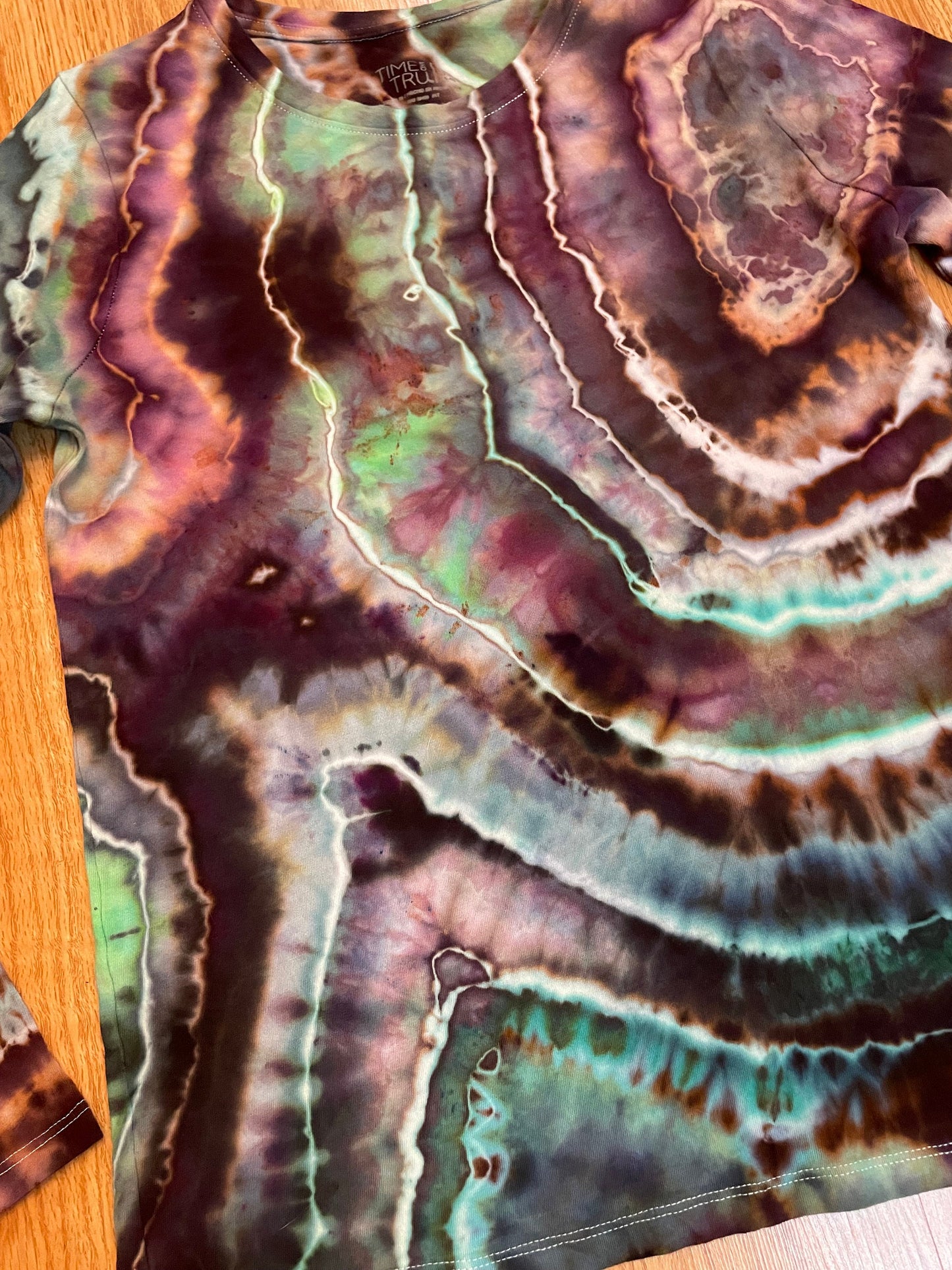 Emerald Long Sleeve Tie Dye Tshirt | Size Small | Hand-Dyed | One of a Kind