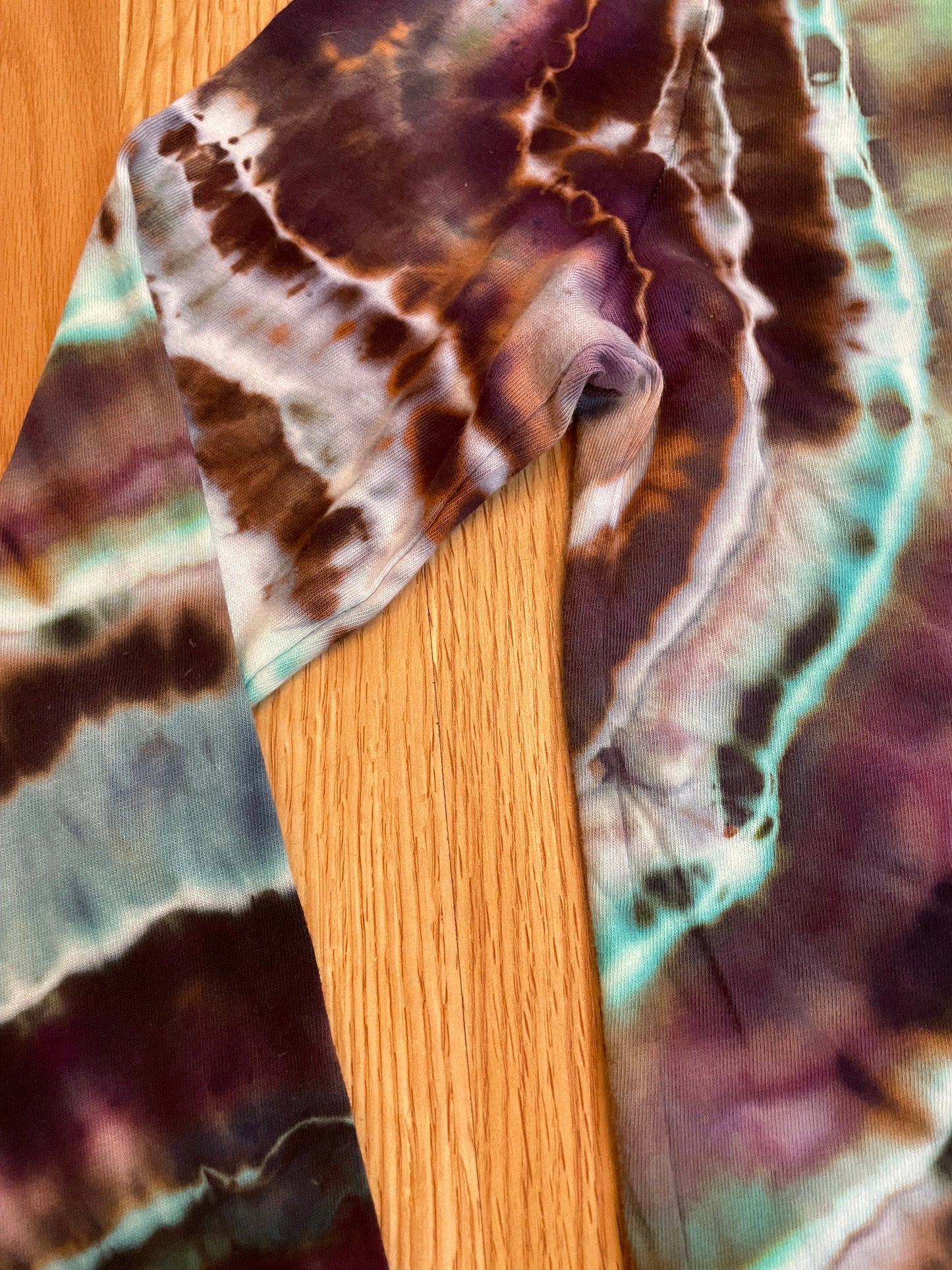 Emerald Long Sleeve Tie Dye Tshirt | Size Small | Hand-Dyed | One of a Kind