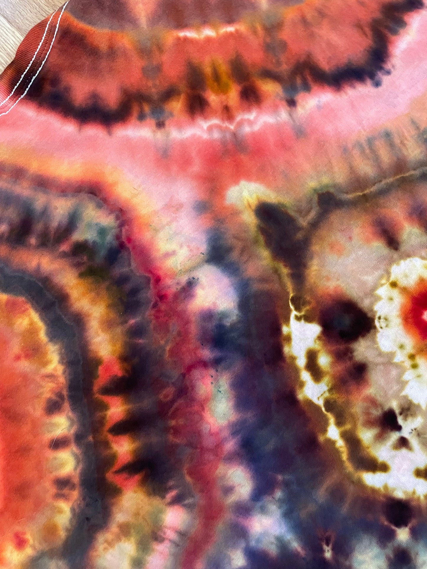 Red + Orange Tie Dye Tshirt | Size 3XL | Hand-Dyed | One Of A Kind