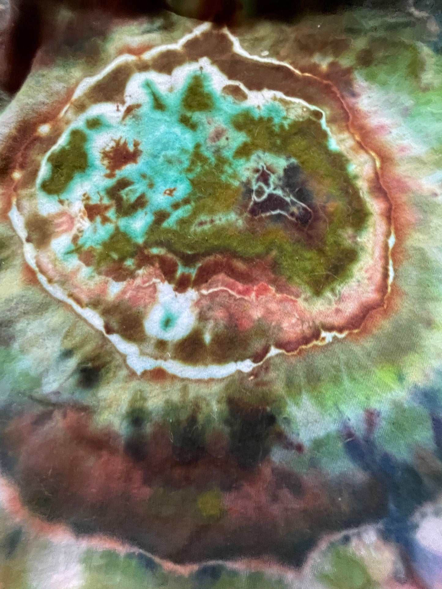 Green + Brown Tie Dye T-Shirt | Size Large | Hand-Dyed | One Of A Kind