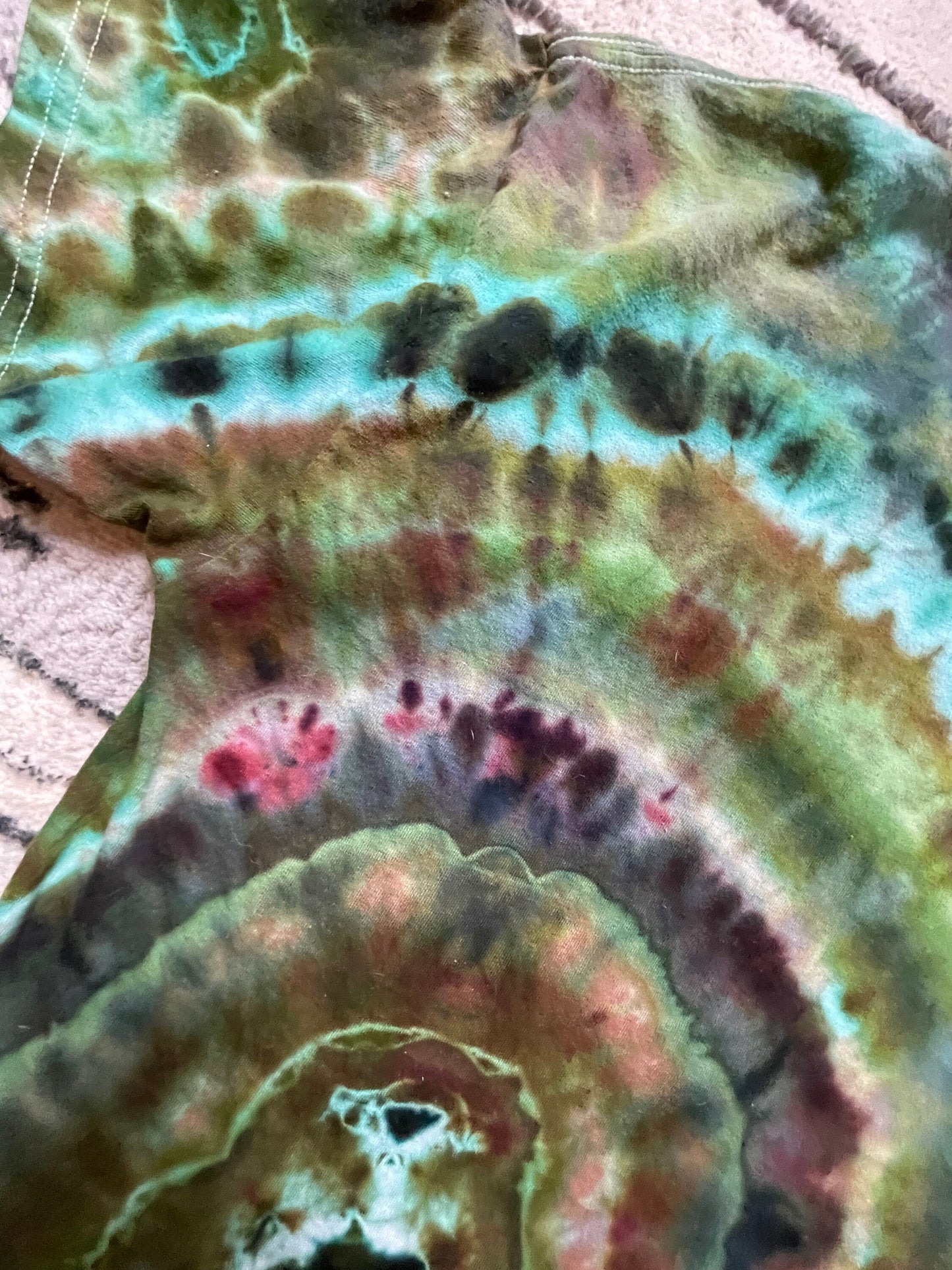 Green + Brown Tie Dye T-Shirt | Size Large | Hand-Dyed | One Of A Kind