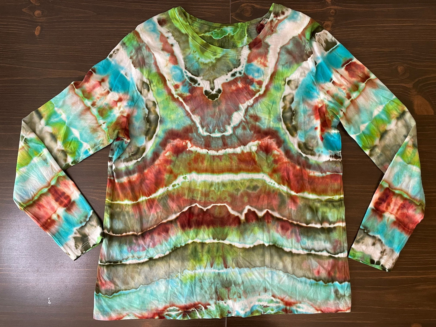 Geode Ice Tie Dye Long Sleeve T-Shirt | Size XL | Hand-Dyed | One Of A Kind