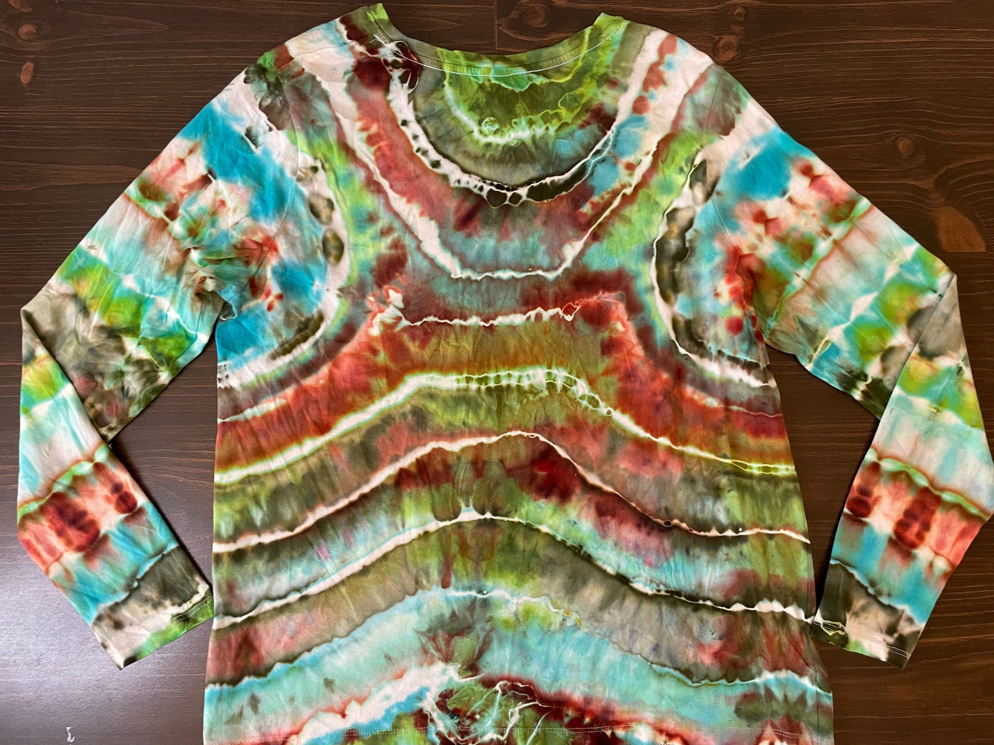 Geode Ice Tie Dye Long Sleeve T-Shirt | Size XL | Hand-Dyed | One Of A Kind