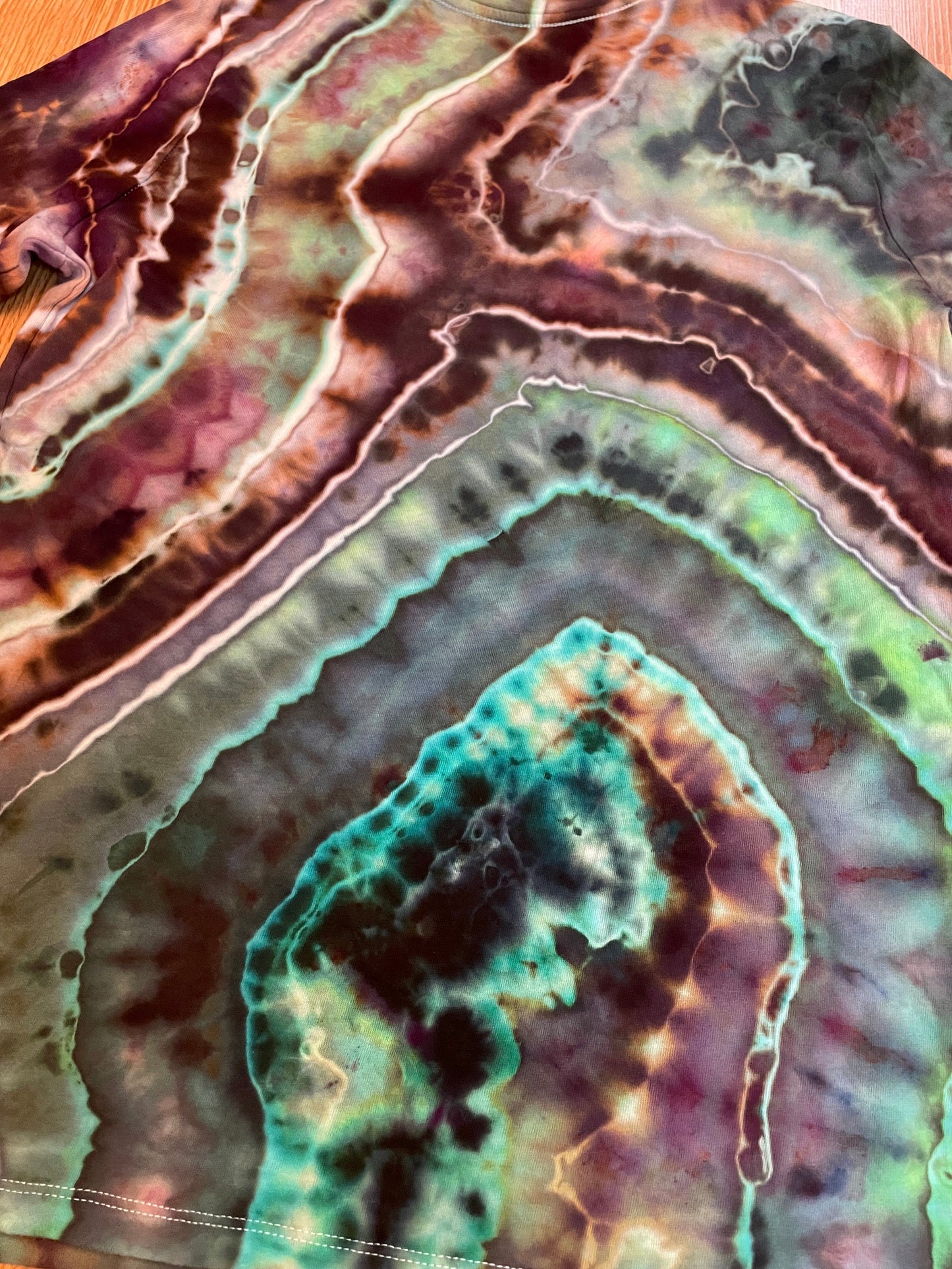 Emerald Long Sleeve Tie Dye Tshirt | Size Small | Hand-Dyed | One of a Kind