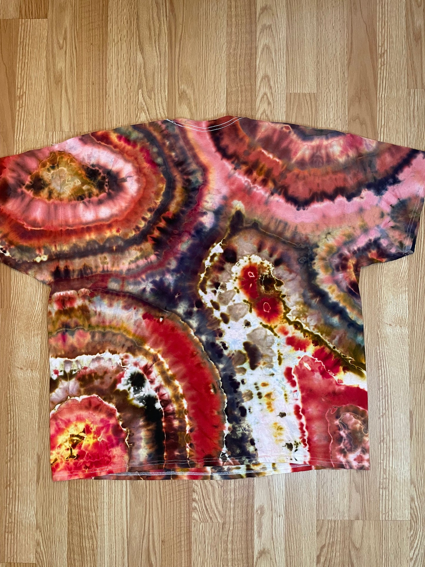 Red + Orange Tie Dye Tshirt | Size 3XL | Hand-Dyed | One Of A Kind