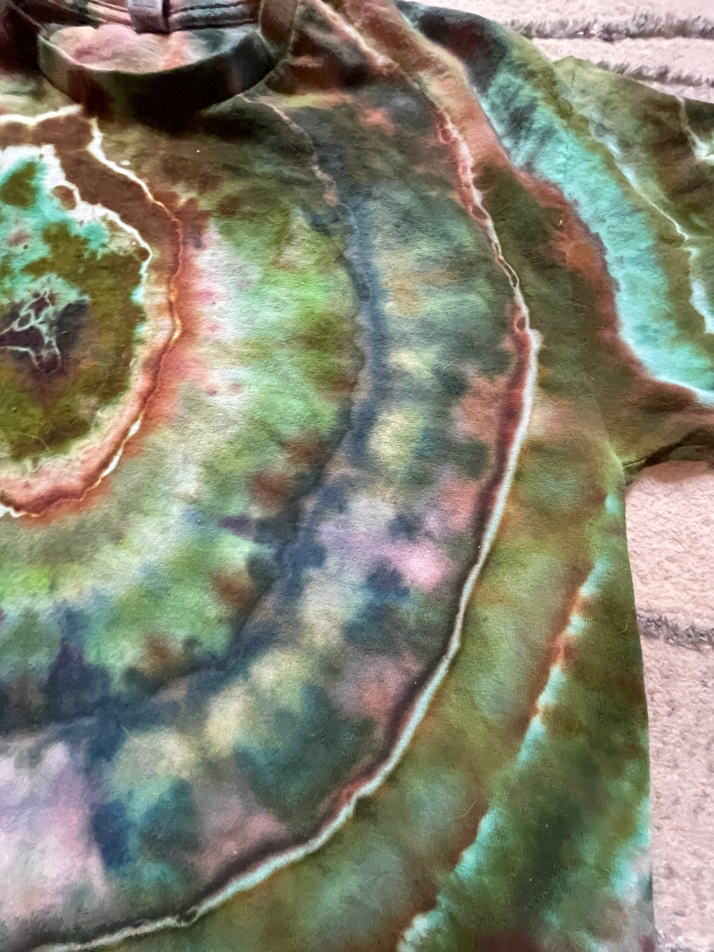 Green + Brown Tie Dye T-Shirt | Size Large | Hand-Dyed | One Of A Kind