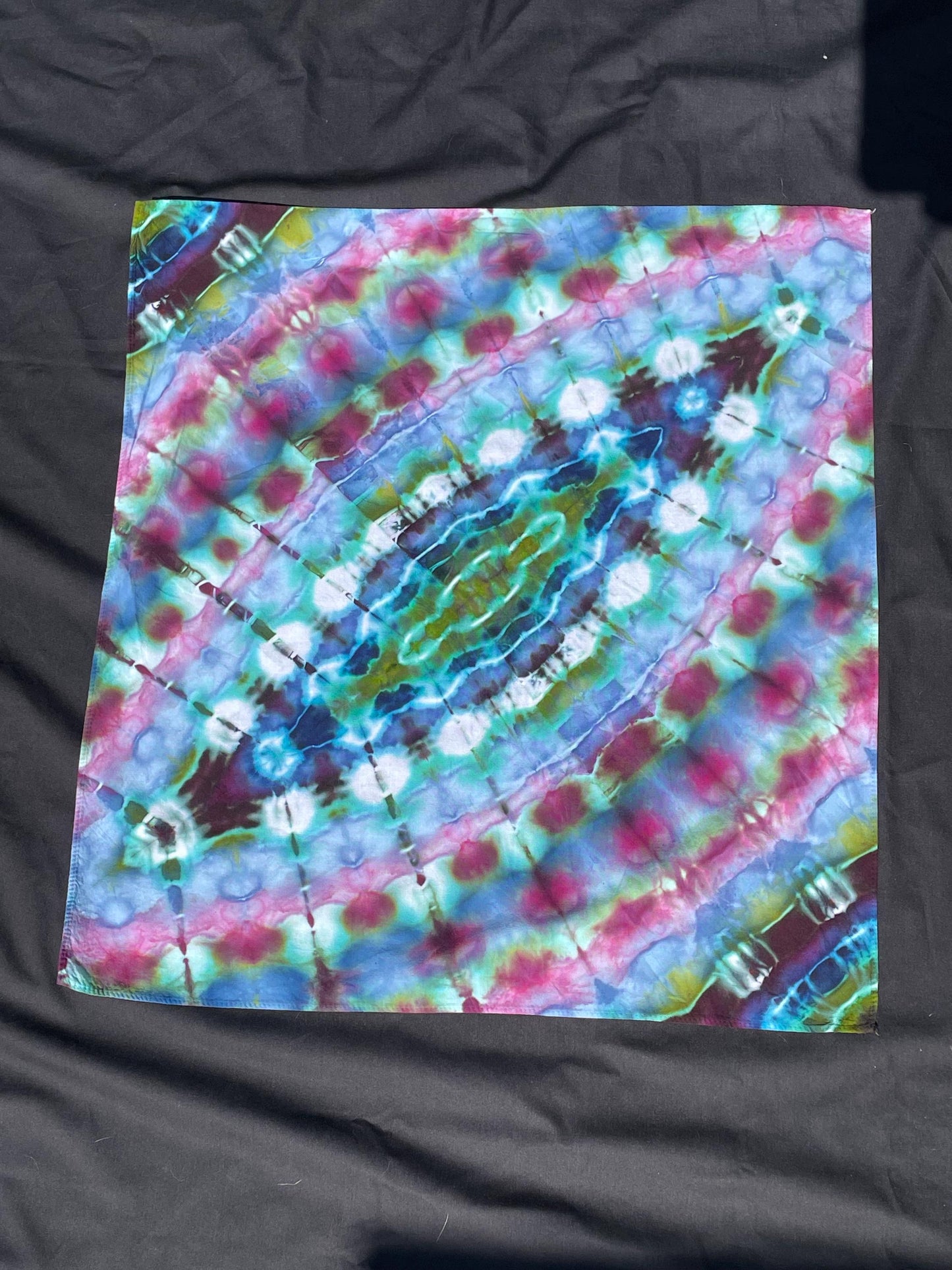 Diamond Ice Tie Dye Bandana: Hand-Dyed, One Of A Kind, One Size
