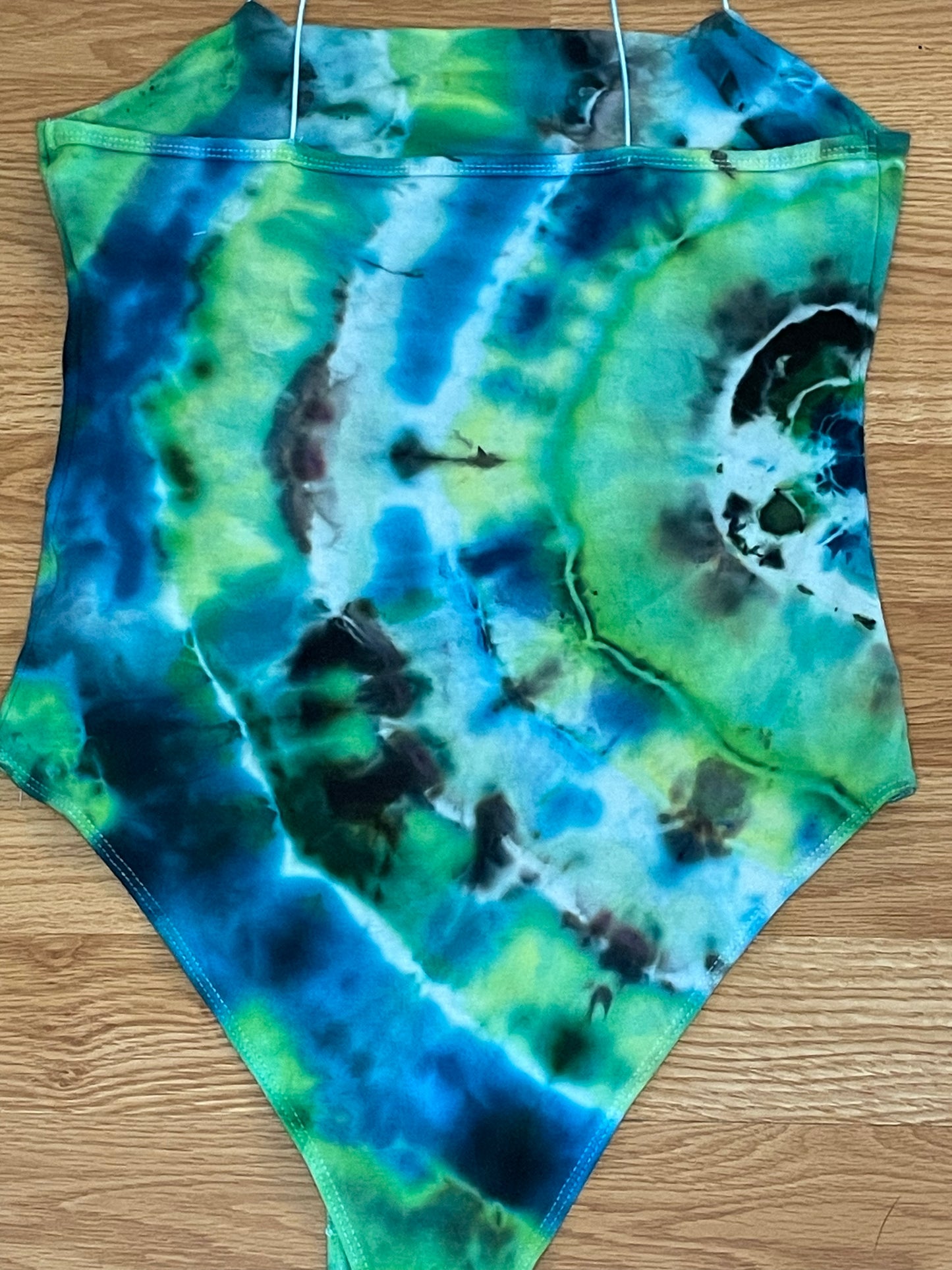 Blue + Green Tie Dye Body Suit | Size Small | One Of A Kind