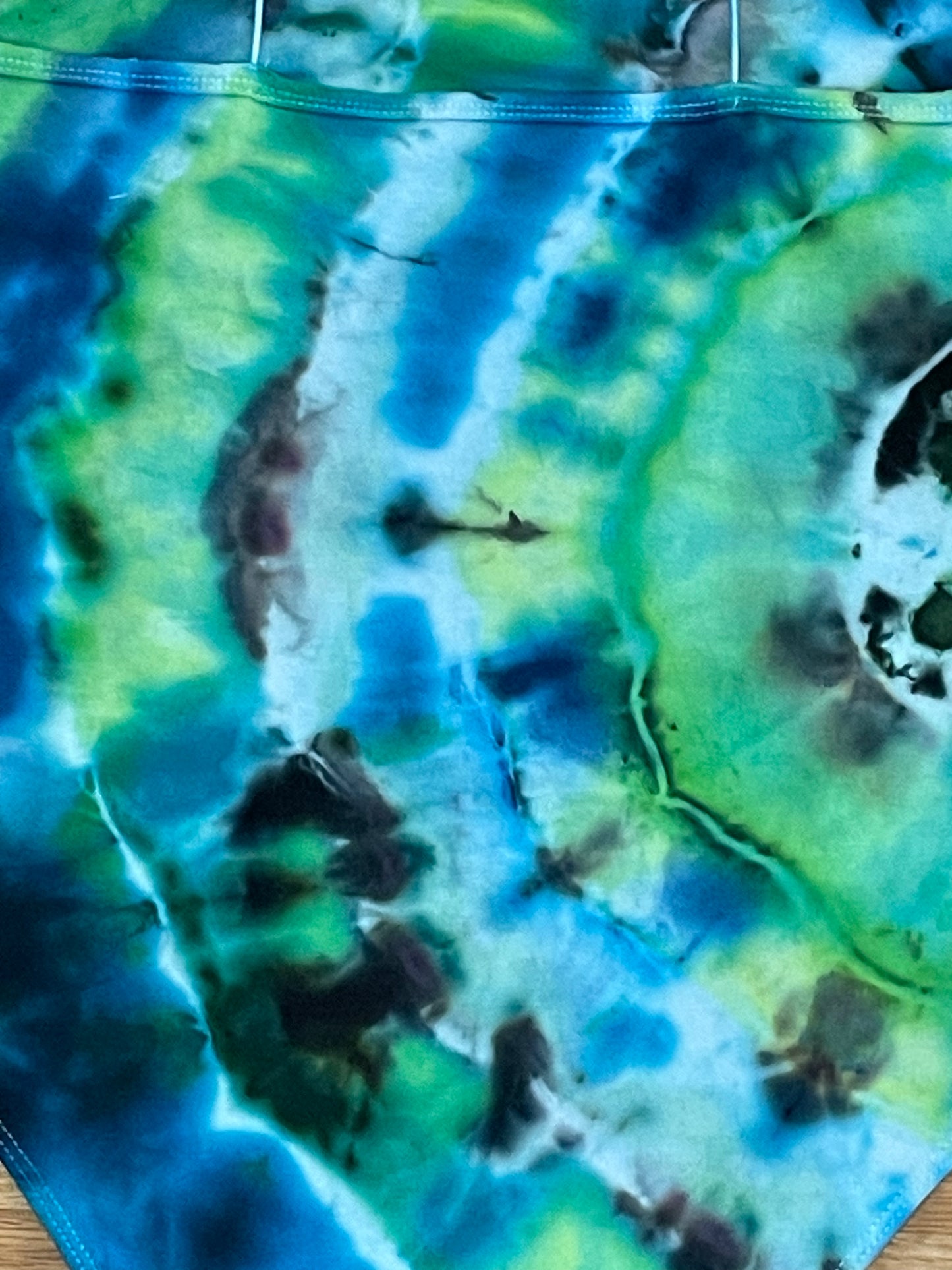 Blue + Green Tie Dye Body Suit | Size Small | One Of A Kind
