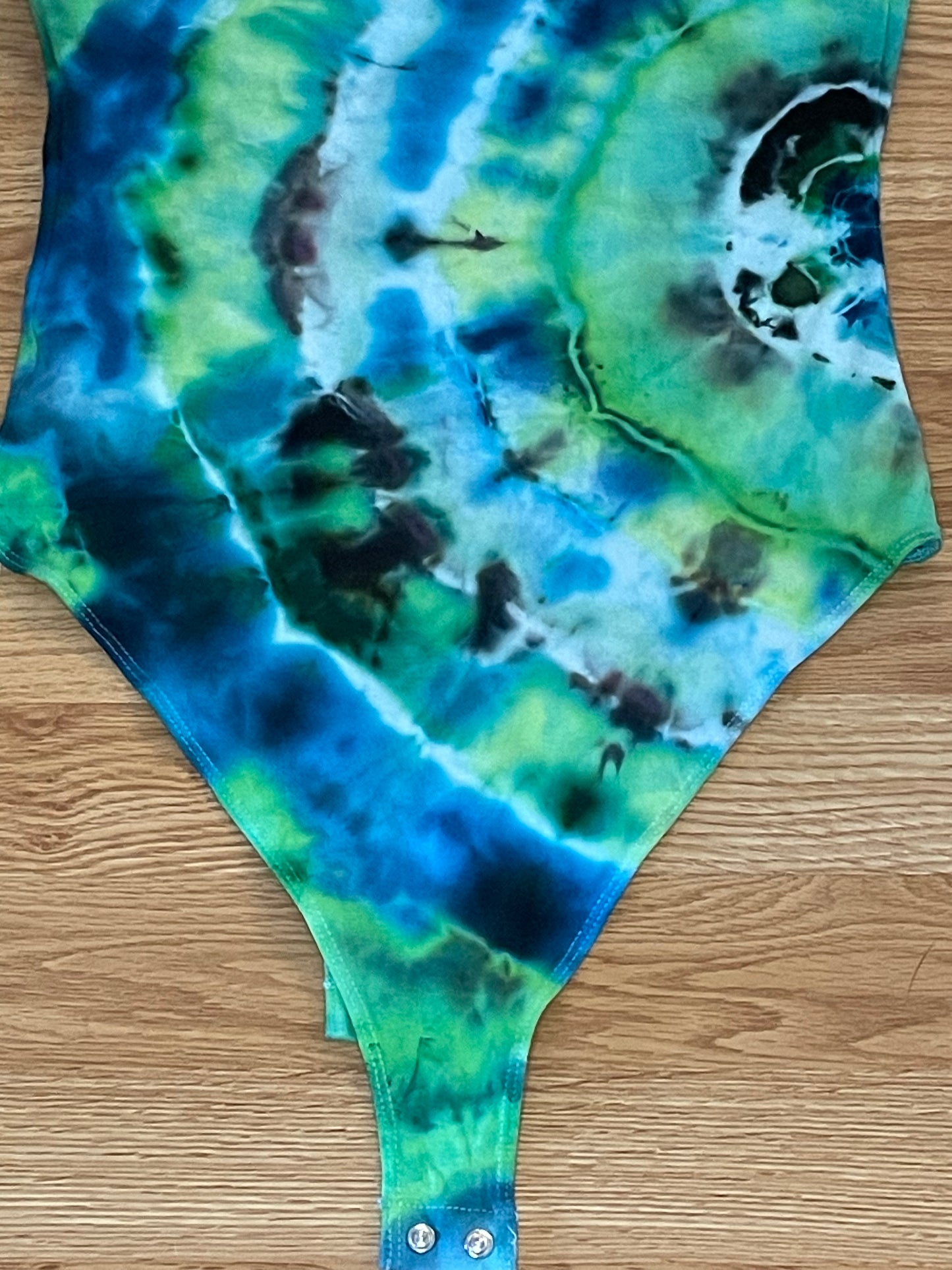 Blue + Green Tie Dye Body Suit | Size Small | One Of A Kind