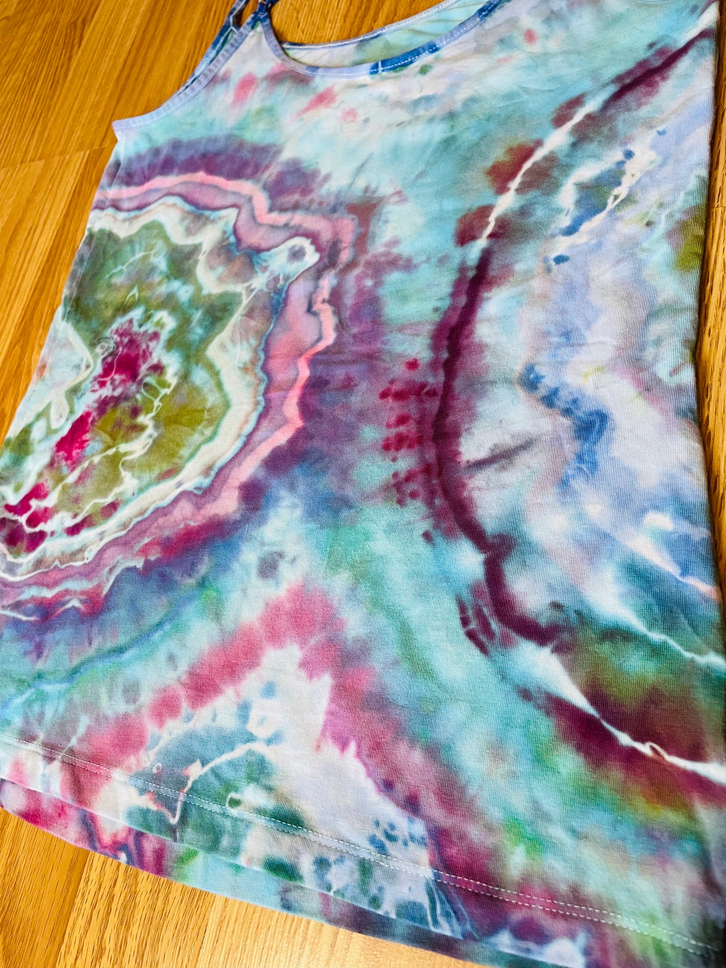 Ocean Breathes Salty Tie Dye Spaghetti Strap Top | Size Medium | One Of A Kind