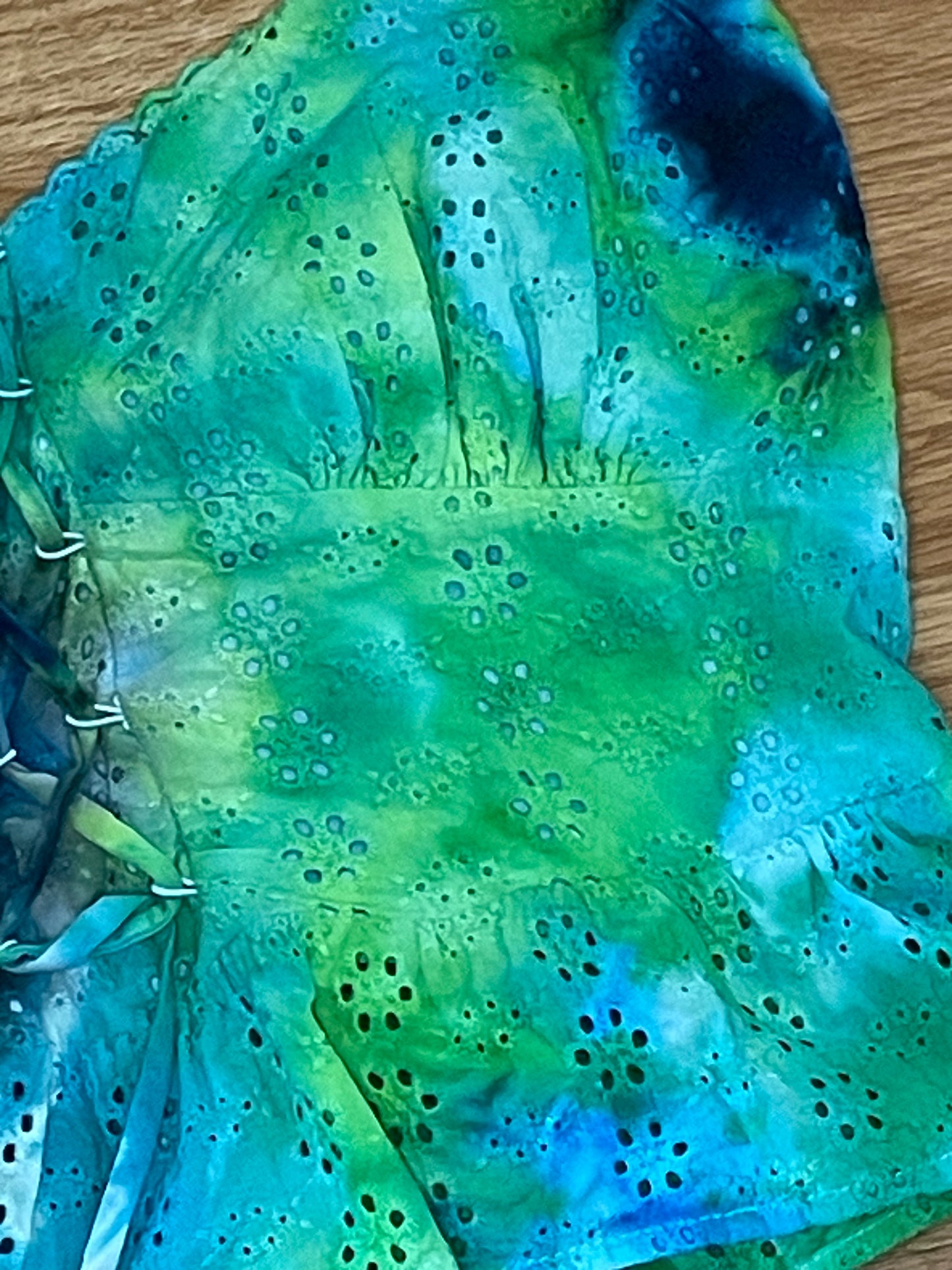 Blue + Green Peplum Tie Dye Tank Top | Size Medium | One Of A Kind