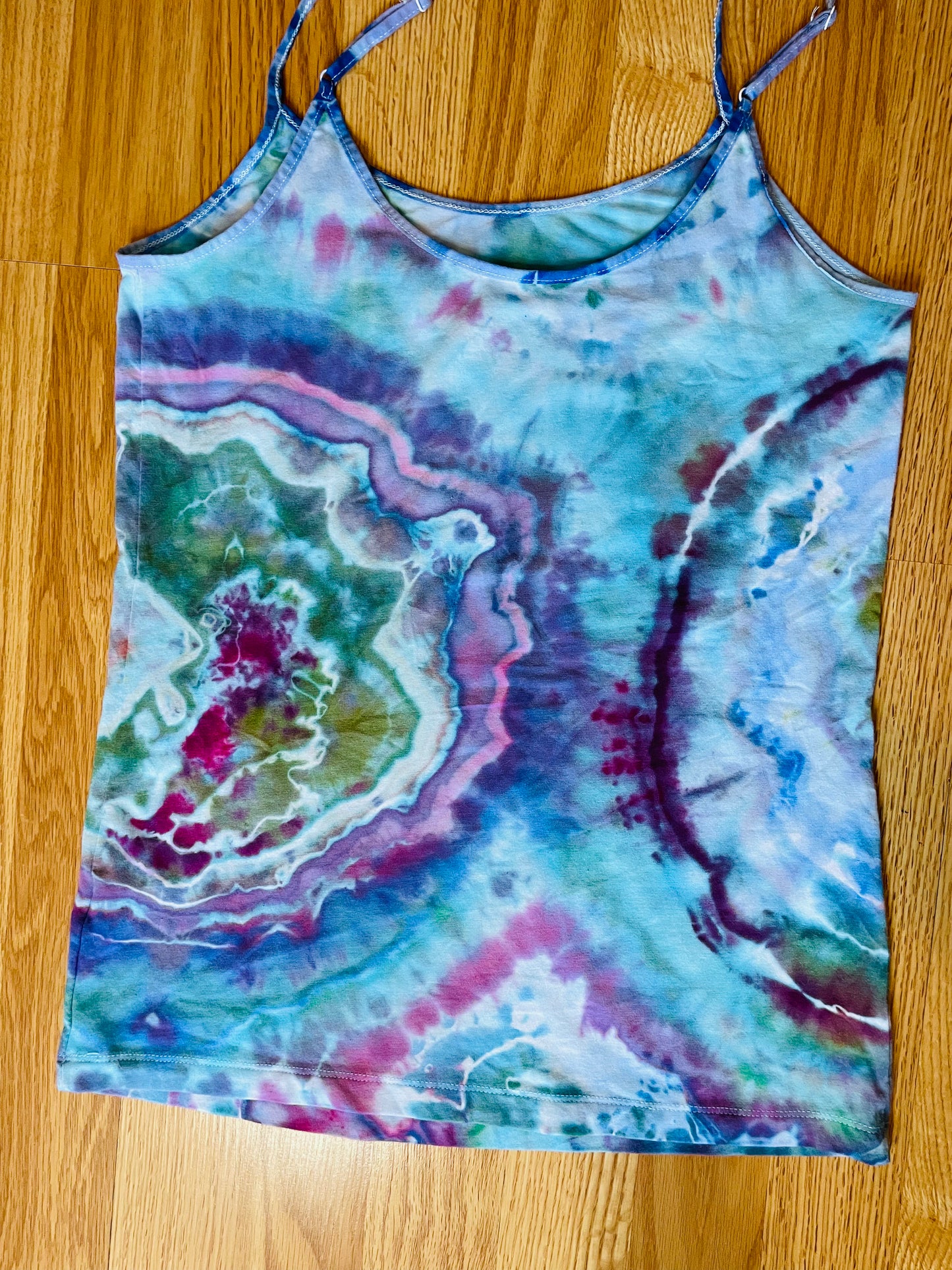Ocean Breathes Salty Tie Dye Spaghetti Strap Top | Size Medium | One Of A Kind