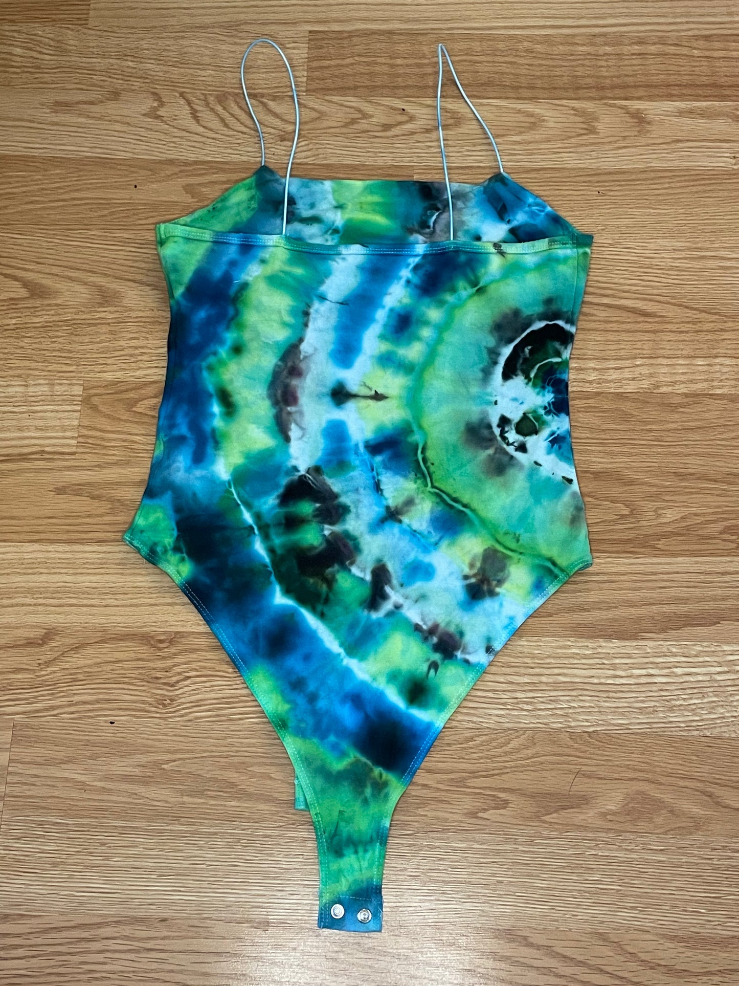 Blue + Green Tie Dye Body Suit | Size Small | One Of A Kind