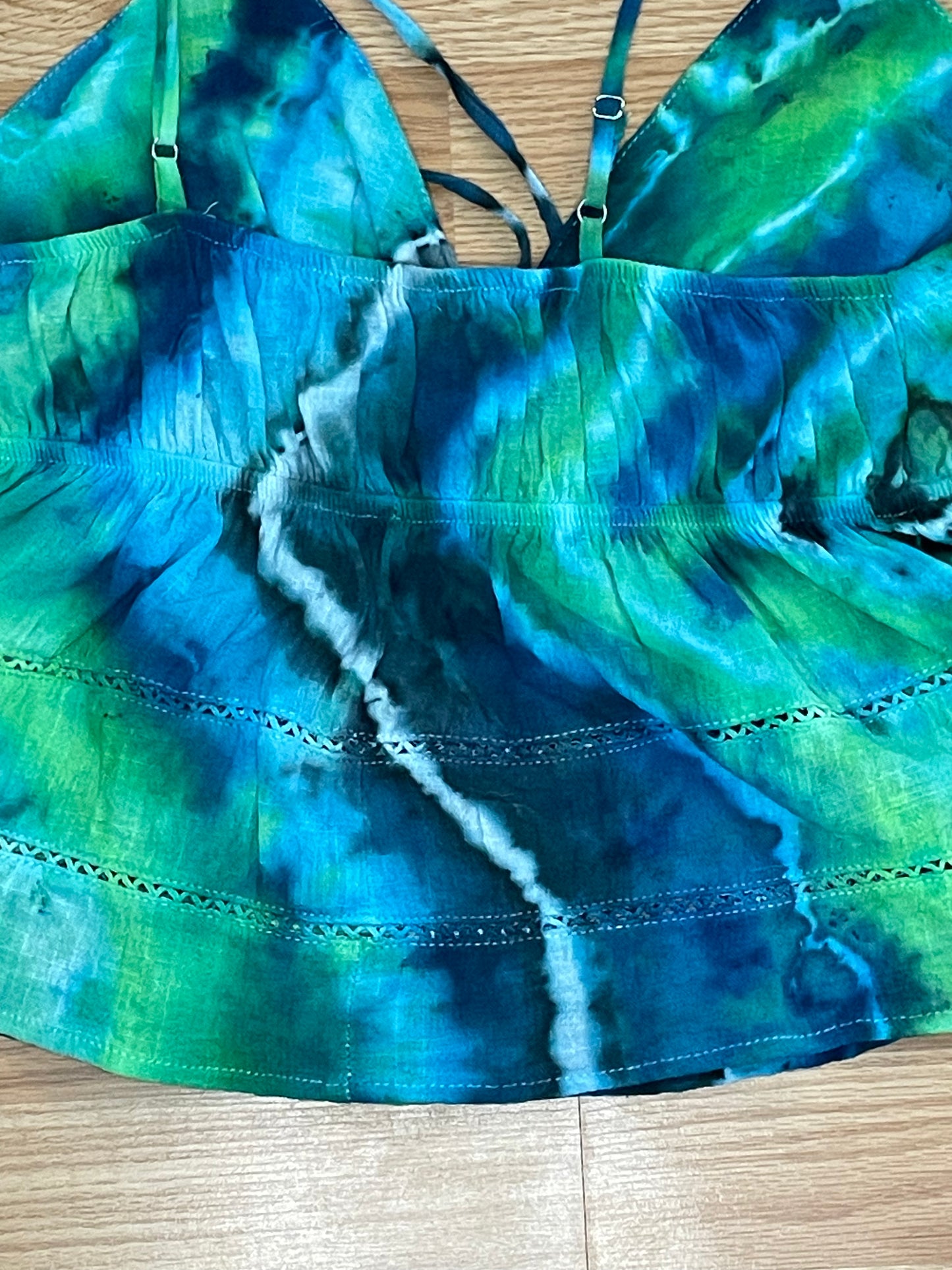 Blue + Green Tie Dye Tank Top | Size Large | One Of A Kind