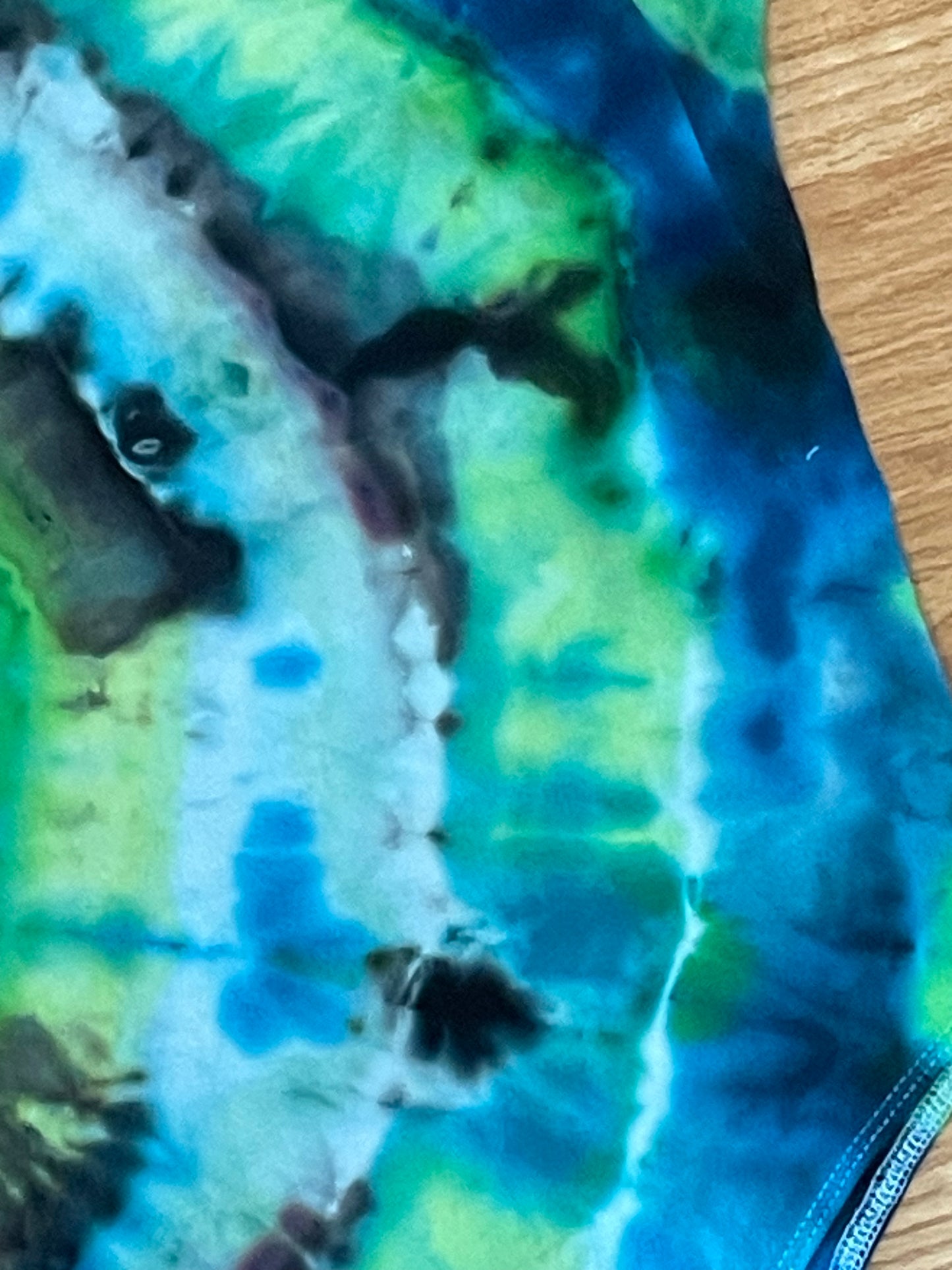 Blue + Green Tie Dye Body Suit | Size Small | One Of A Kind