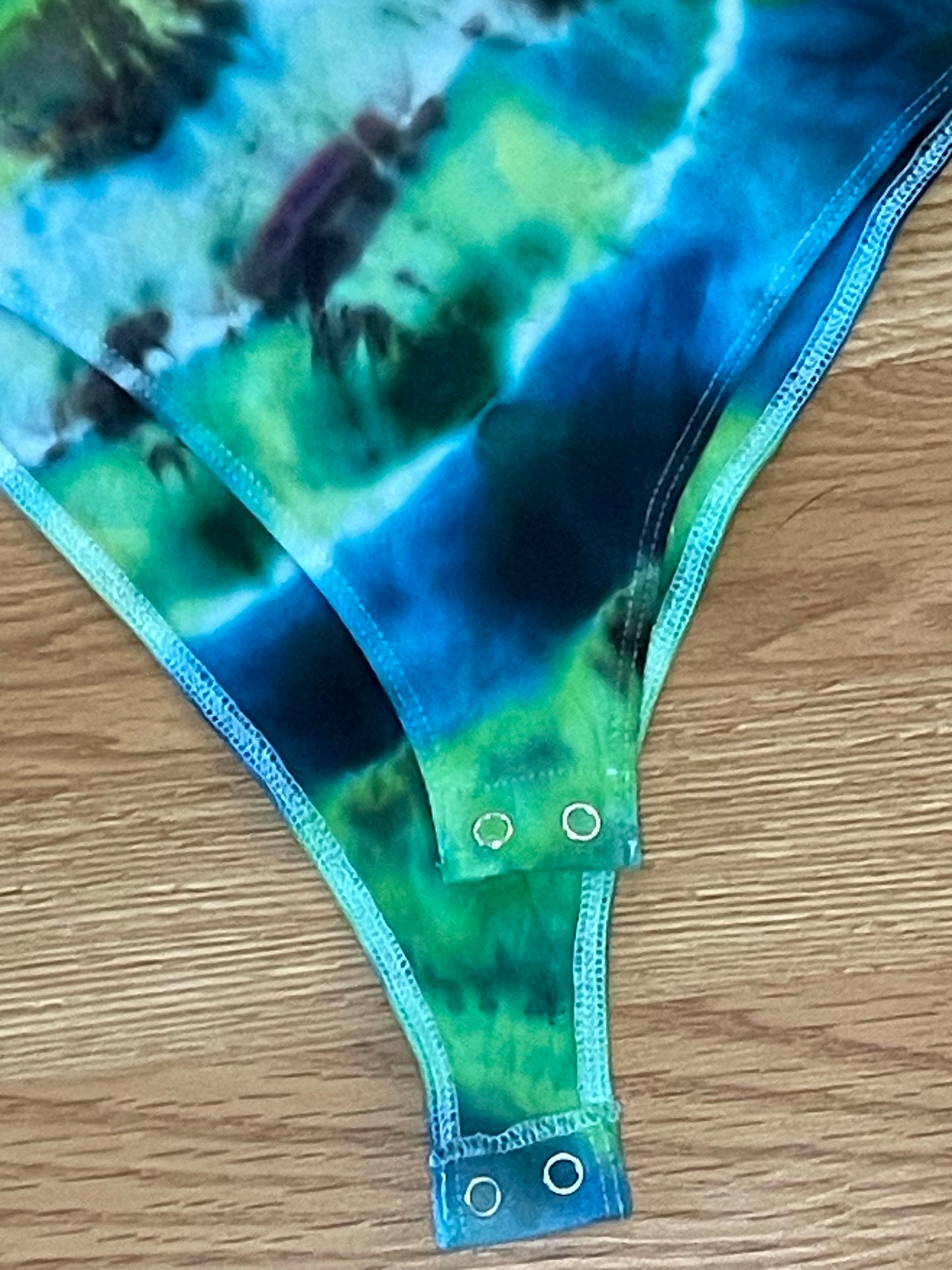 Blue + Green Tie Dye Body Suit | Size Small | One Of A Kind