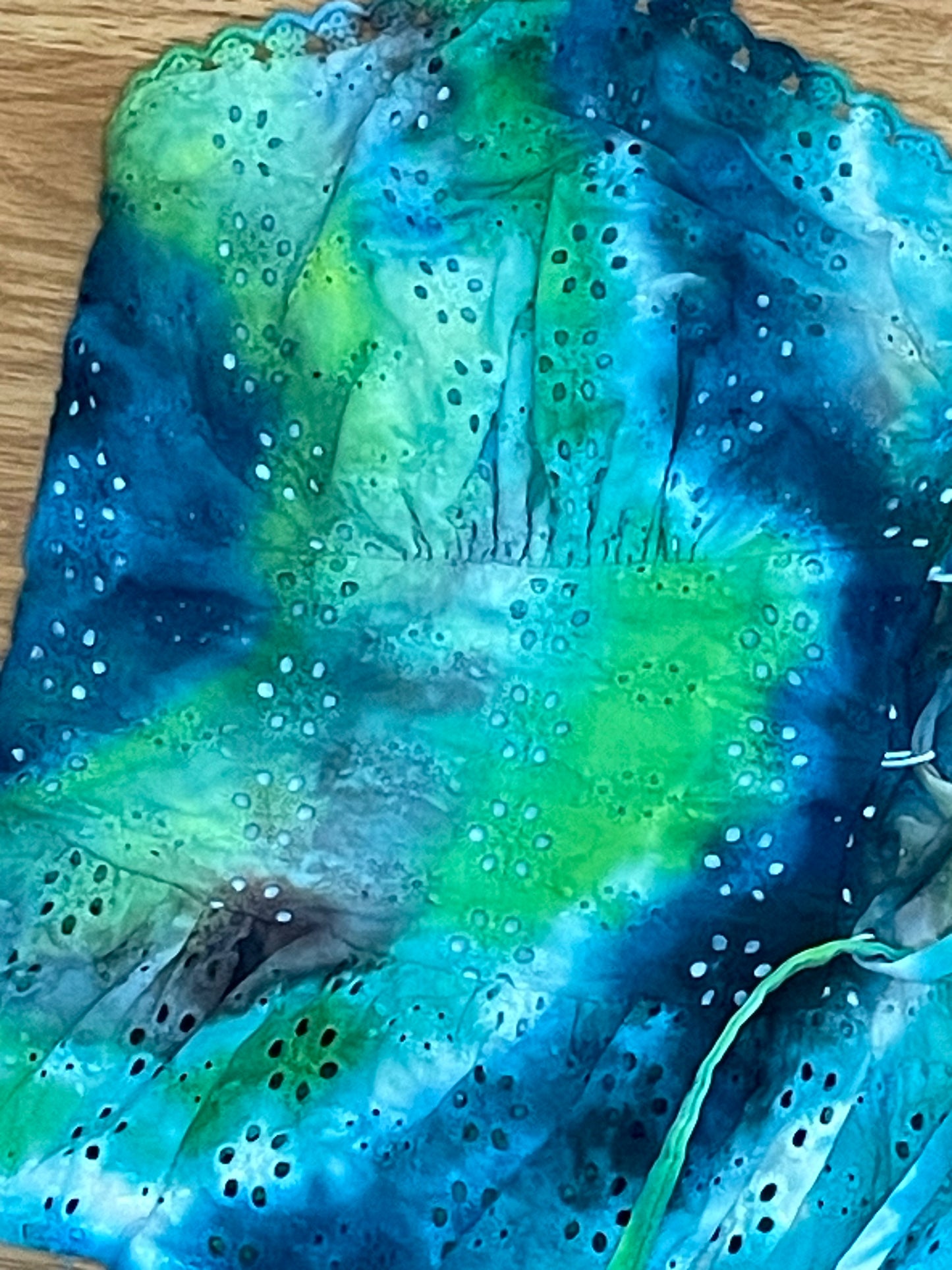 Blue + Green Peplum Tie Dye Tank Top | Size Medium | One Of A Kind