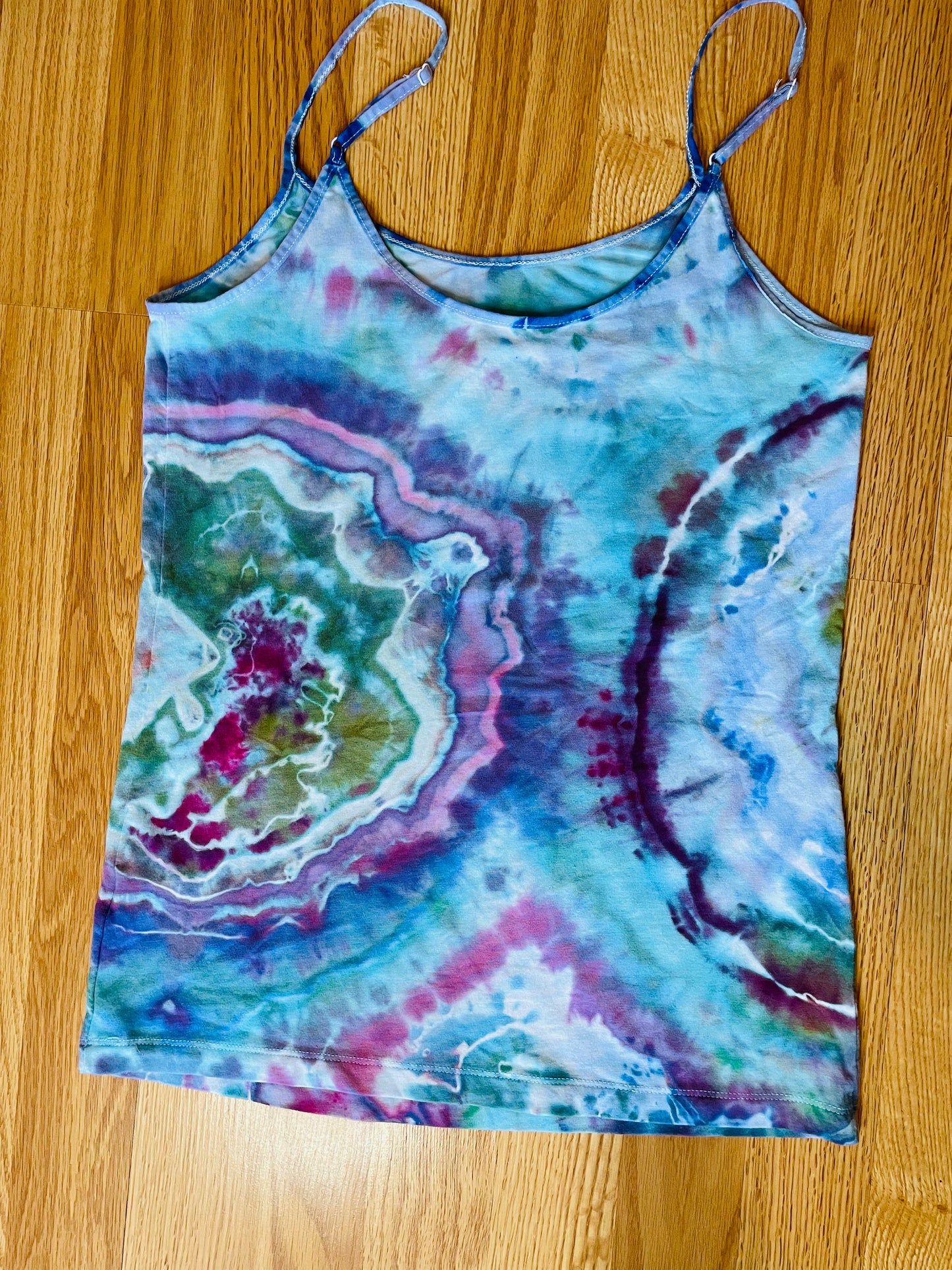 Ocean Breathes Salty Tie Dye Spaghetti Strap Top | Size Medium | One Of A Kind