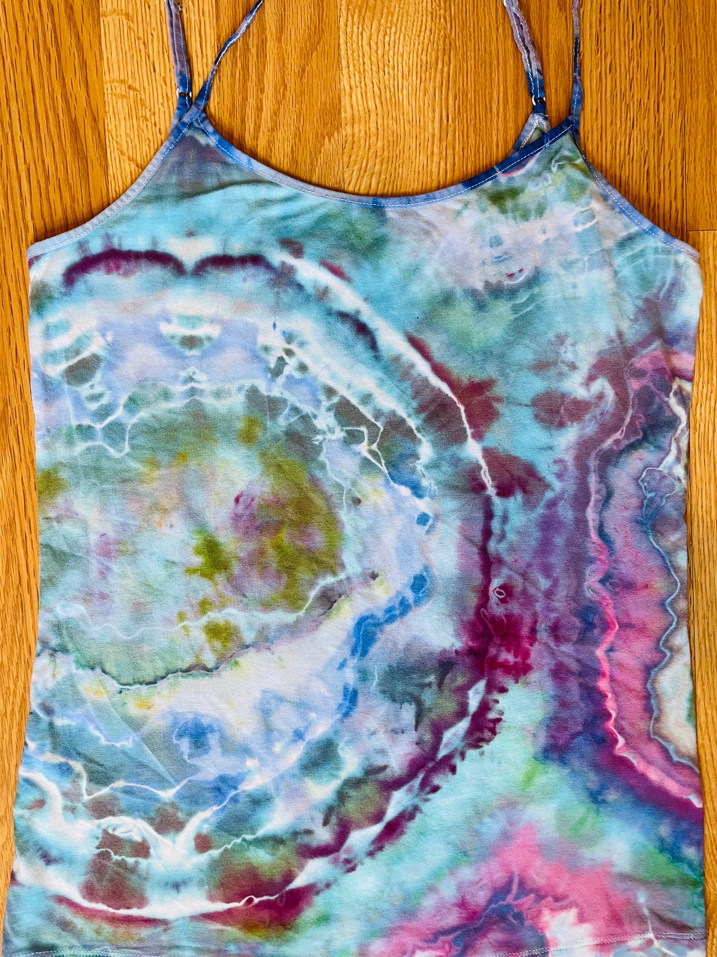 Ocean Breathes Salty Tie Dye Spaghetti Strap Top | Size Medium | One Of A Kind