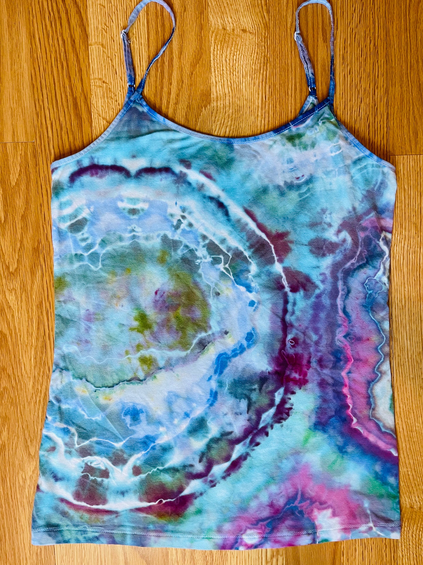 Ocean Breathes Salty Tie Dye Spaghetti Strap Top | Size Medium | One Of A Kind