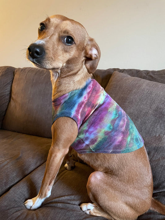 Geode Ice Tie Dye Dog Tshirt | Fits Small Dog | Hand-Dyed | One Of A Kind