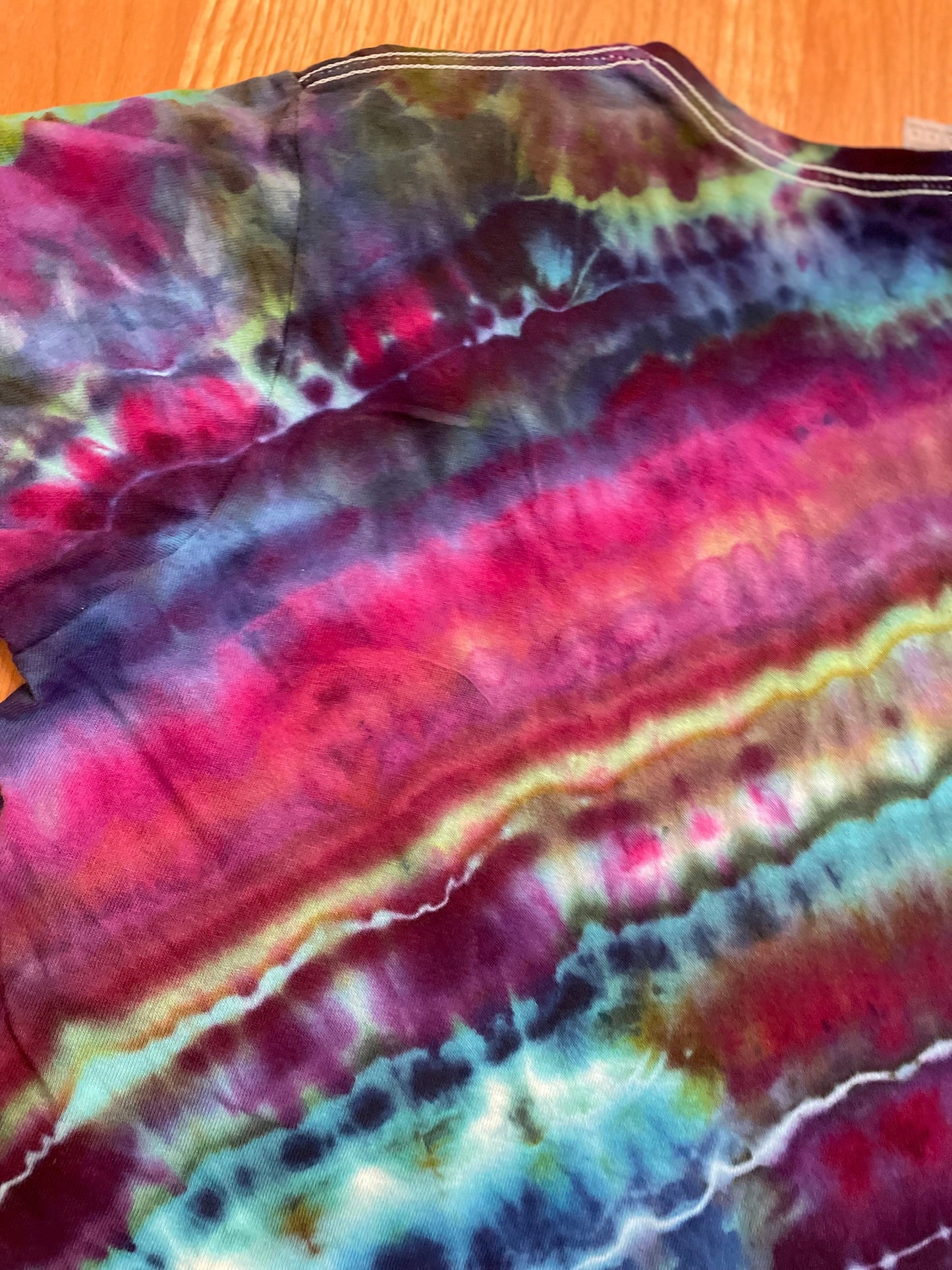 V-Neck Tie Dye Tshirt | Women’s Large | Hand-Dyed | One of a Kind