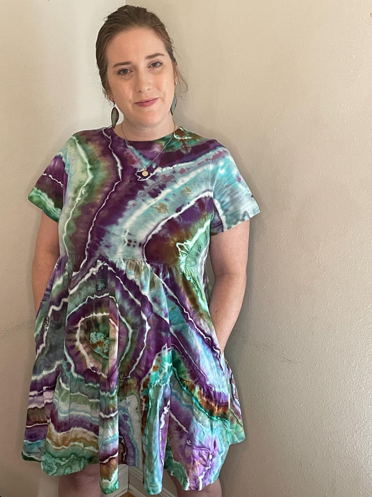 Upcycled Old Navy Tie Dye Dress | Size Medium | Hand Dyed | One Of A Kind