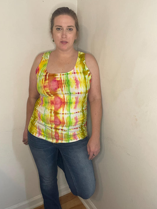 Upcycled Tie Dye Tank Top: Women’s Size Small/Medium, Hand-Dyed, One of a Kind