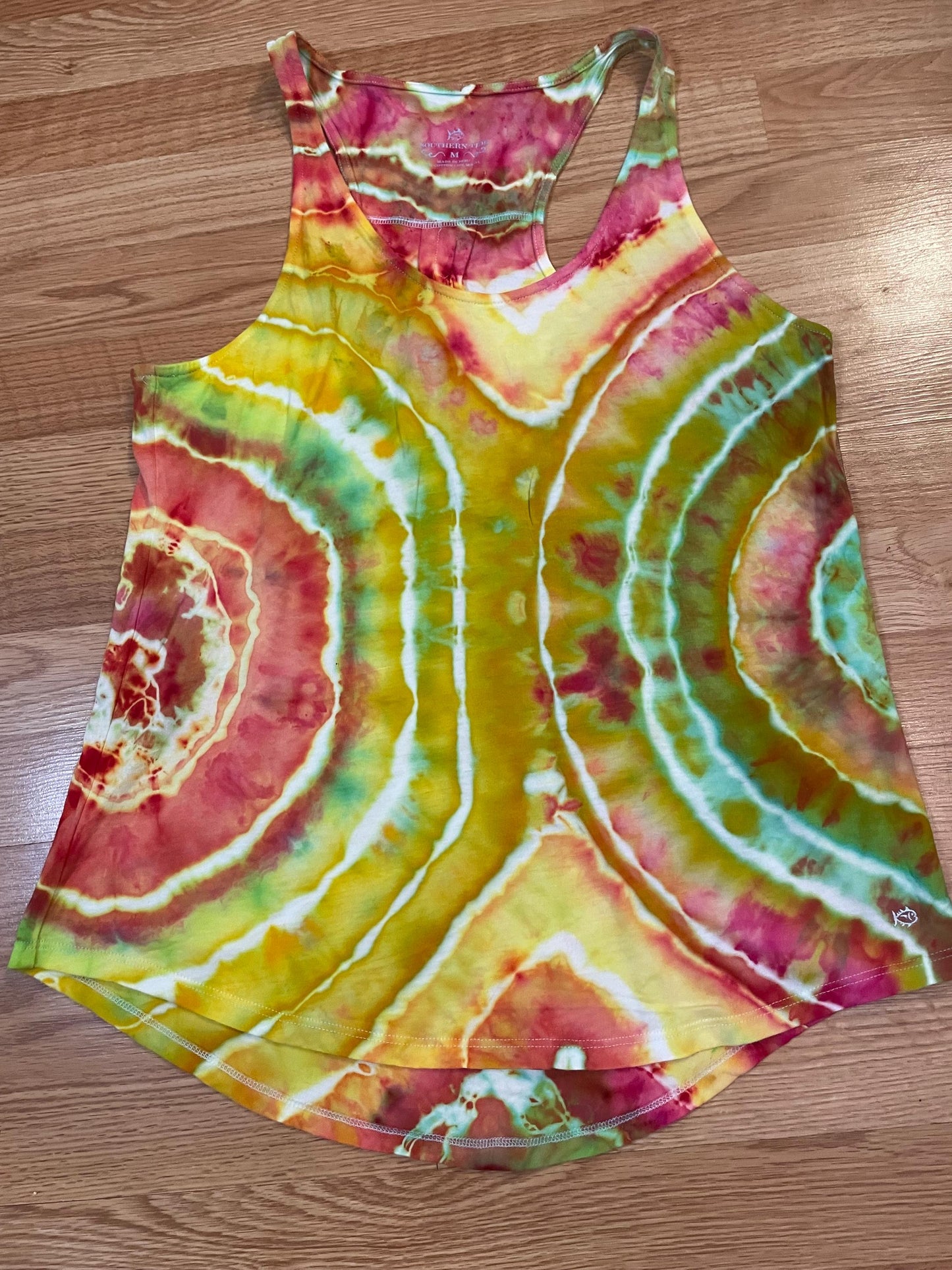 Upcycled Southern Tide Tie Dye Tank Top: Size Medium, Hand Dyed, One of a Kind