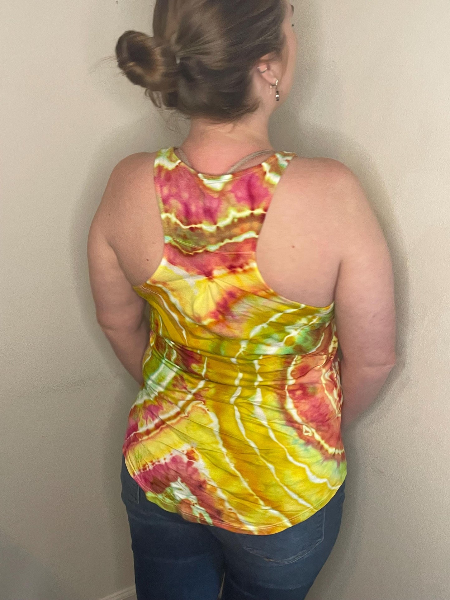 Upcycled Southern Tide Tie Dye Tank Top: Size Medium, Hand Dyed, One of a Kind