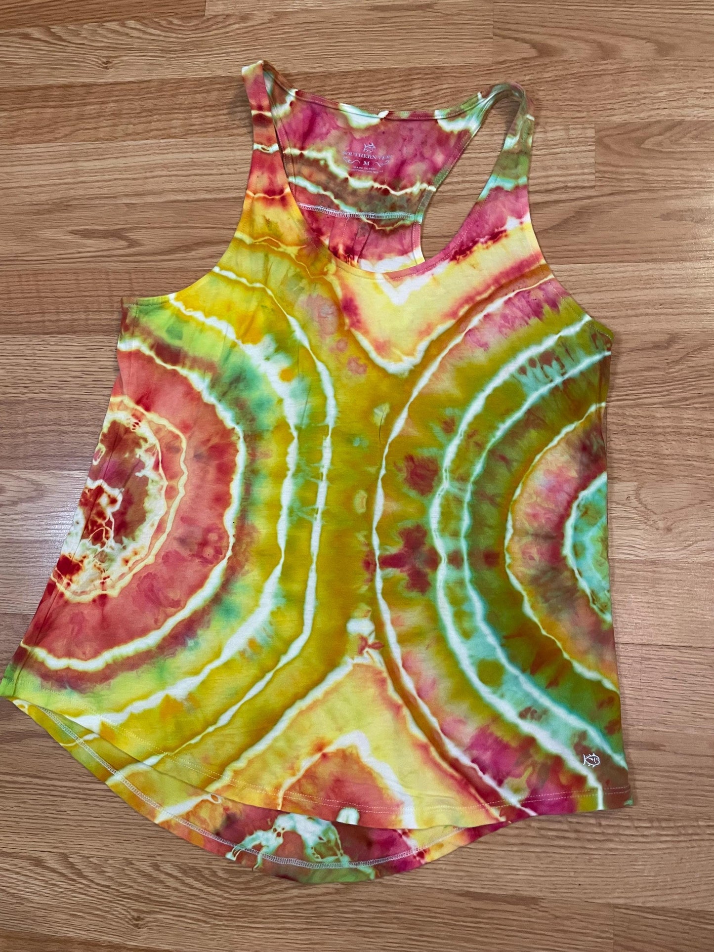 Upcycled Southern Tide Tie Dye Tank Top: Size Medium, Hand Dyed, One of a Kind