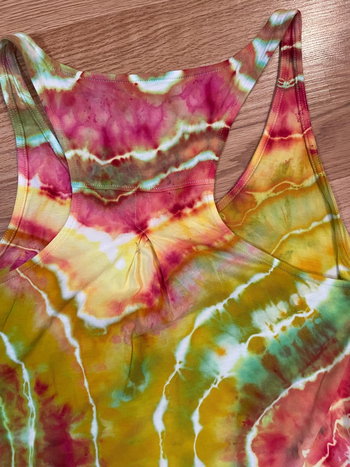 Upcycled Southern Tide Tie Dye Tank Top: Size Medium, Hand Dyed, One of a Kind