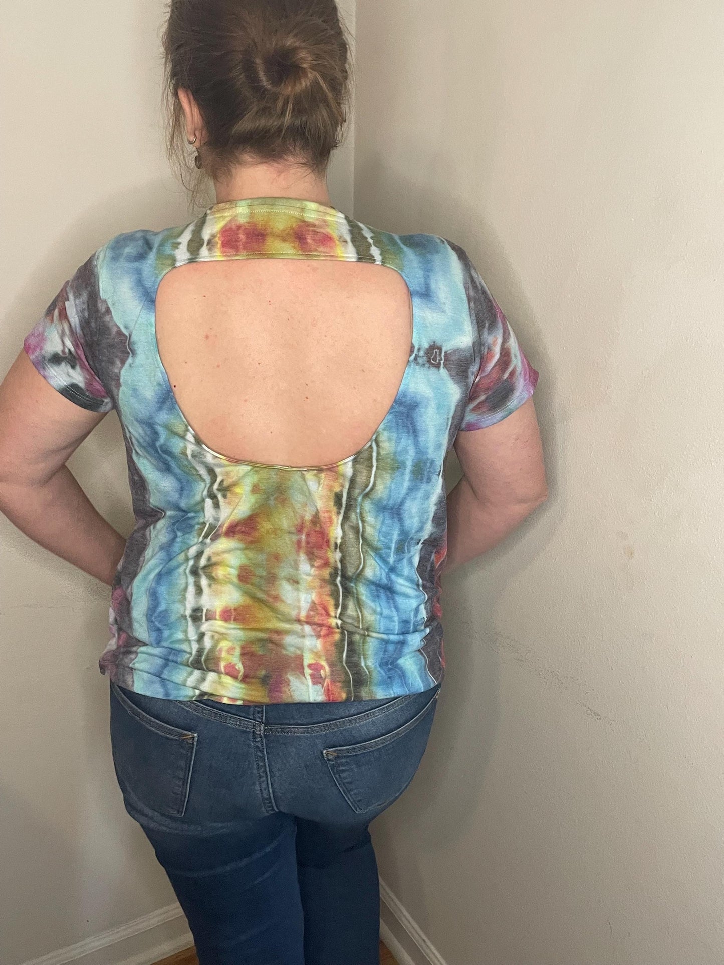 Upcycled Psychedelic Tie Dye Top: Size Small/Medium, Hand Dyed, One of a Kind