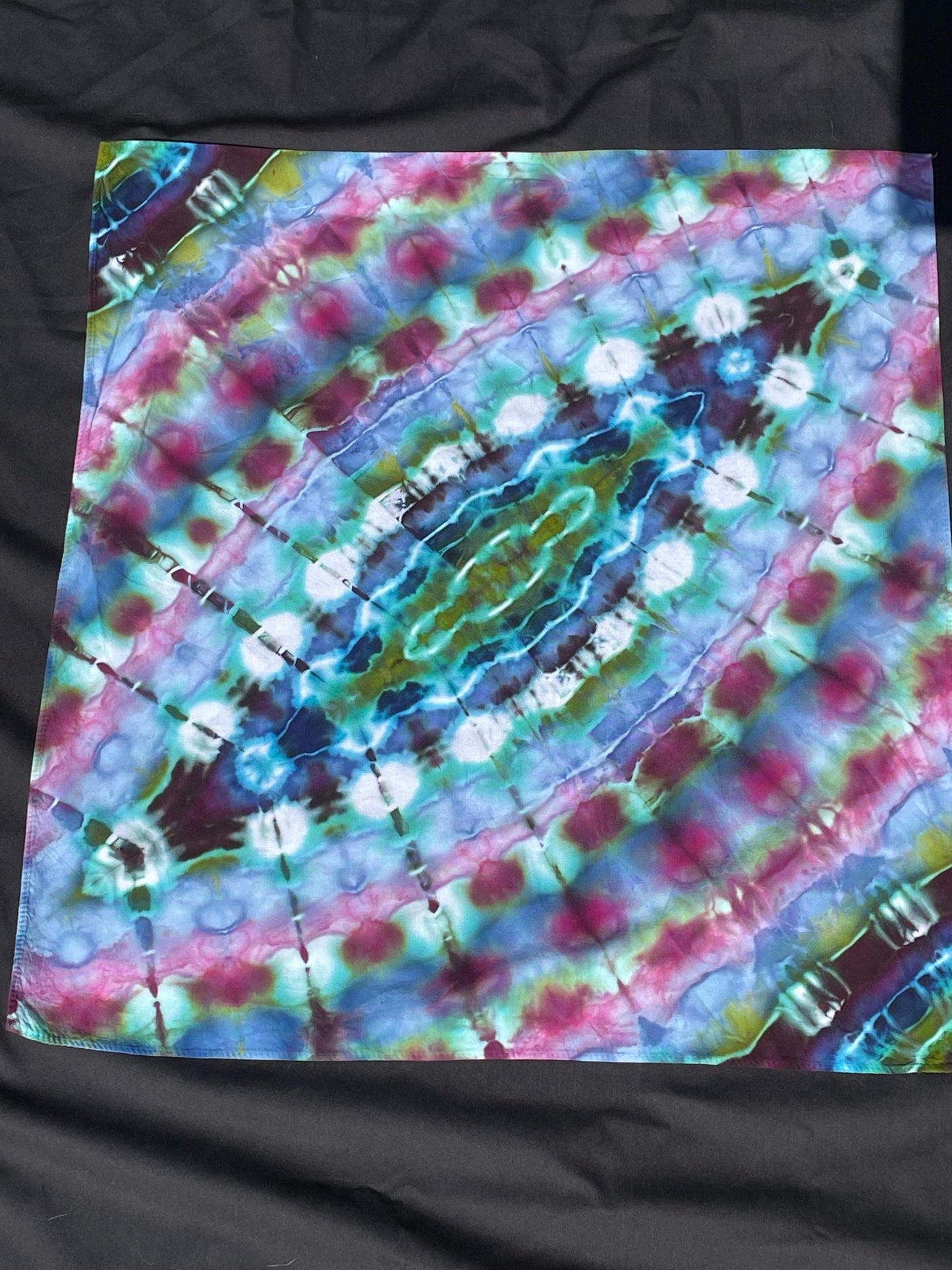 Diamond Ice Tie Dye Bandana: Hand-Dyed, One Of A Kind, One Size