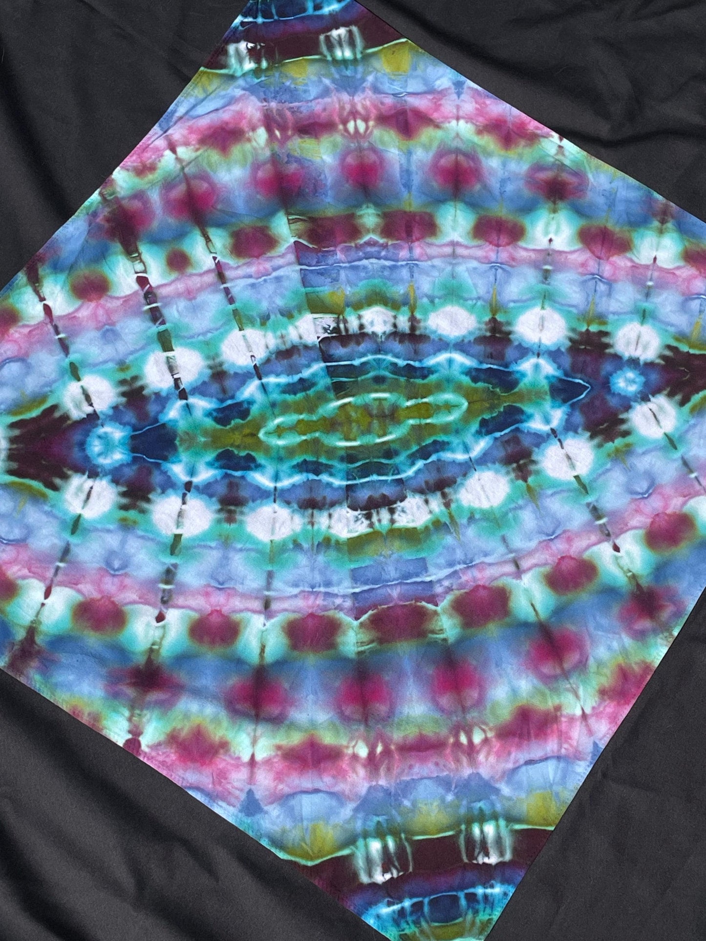 Diamond Ice Tie Dye Bandana: Hand-Dyed, One Of A Kind, One Size