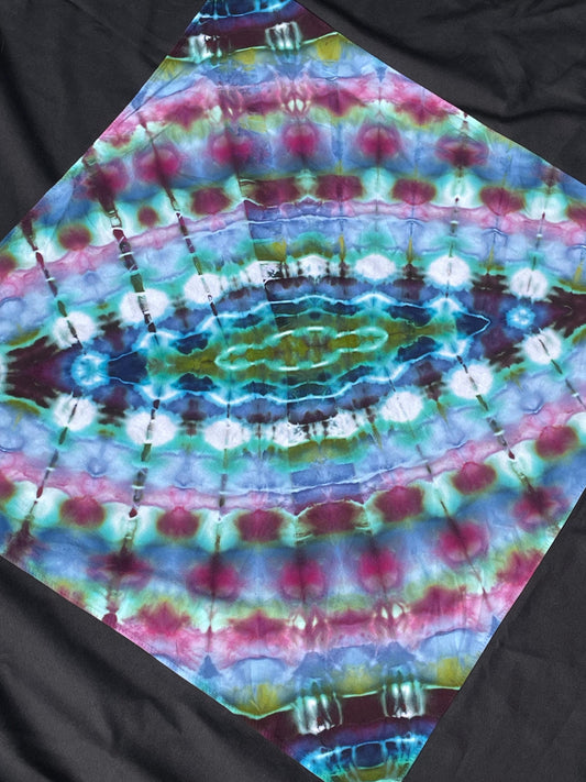 Diamond Ice Tie Dye Bandana: Hand-Dyed, One Of A Kind, One Size