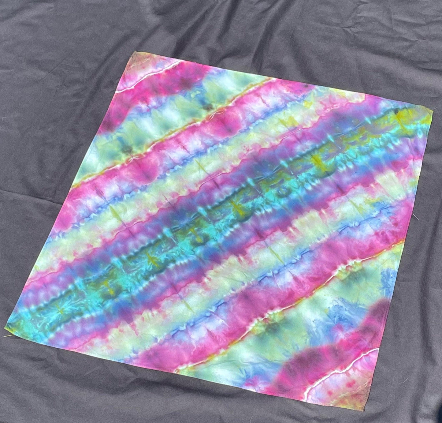 Flowing Ice Tie Dye Bandana: Hand-Dyed, One Of A Kind