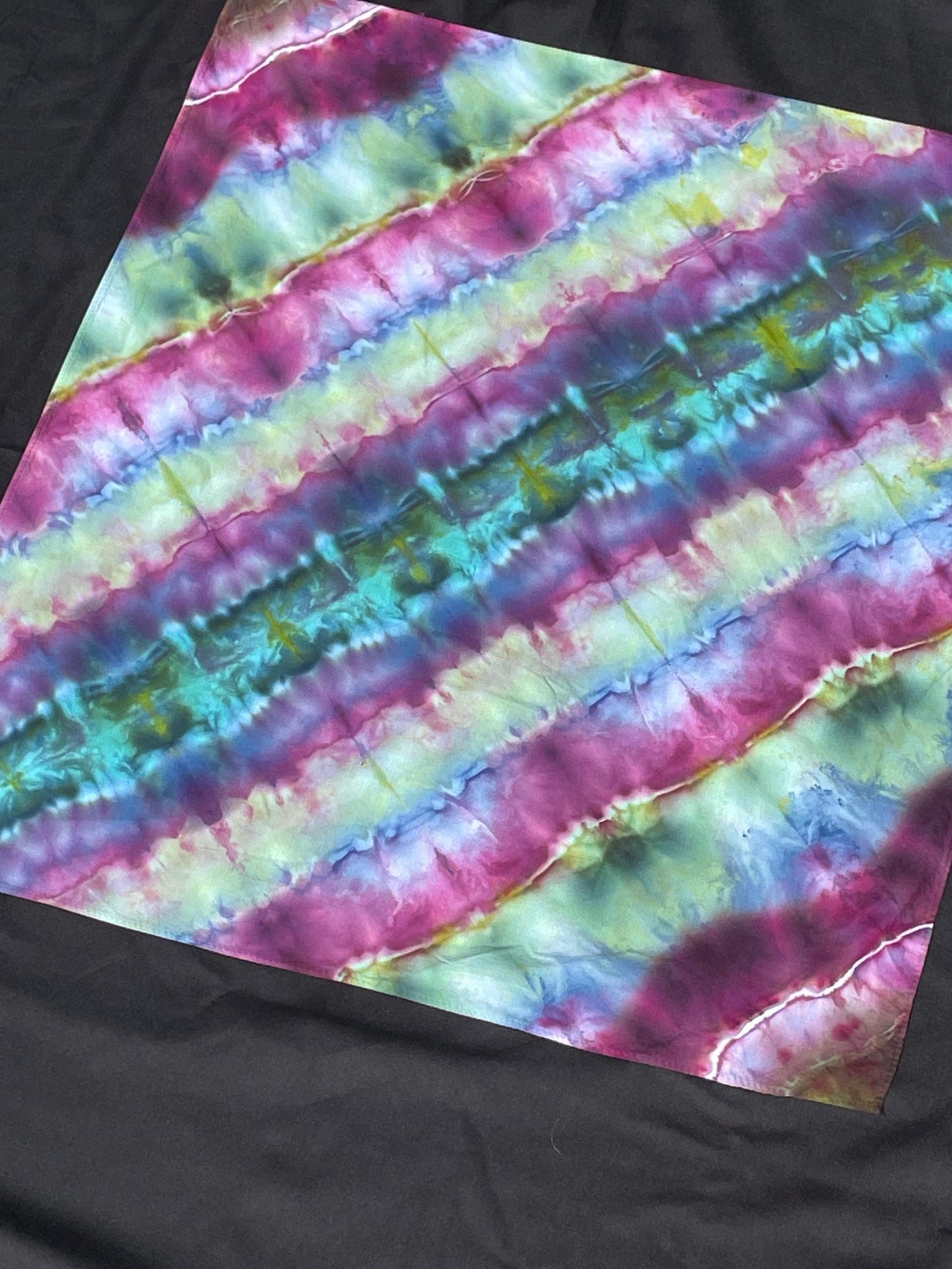 Flowing Ice Tie Dye Bandana: Hand-Dyed, One Of A Kind