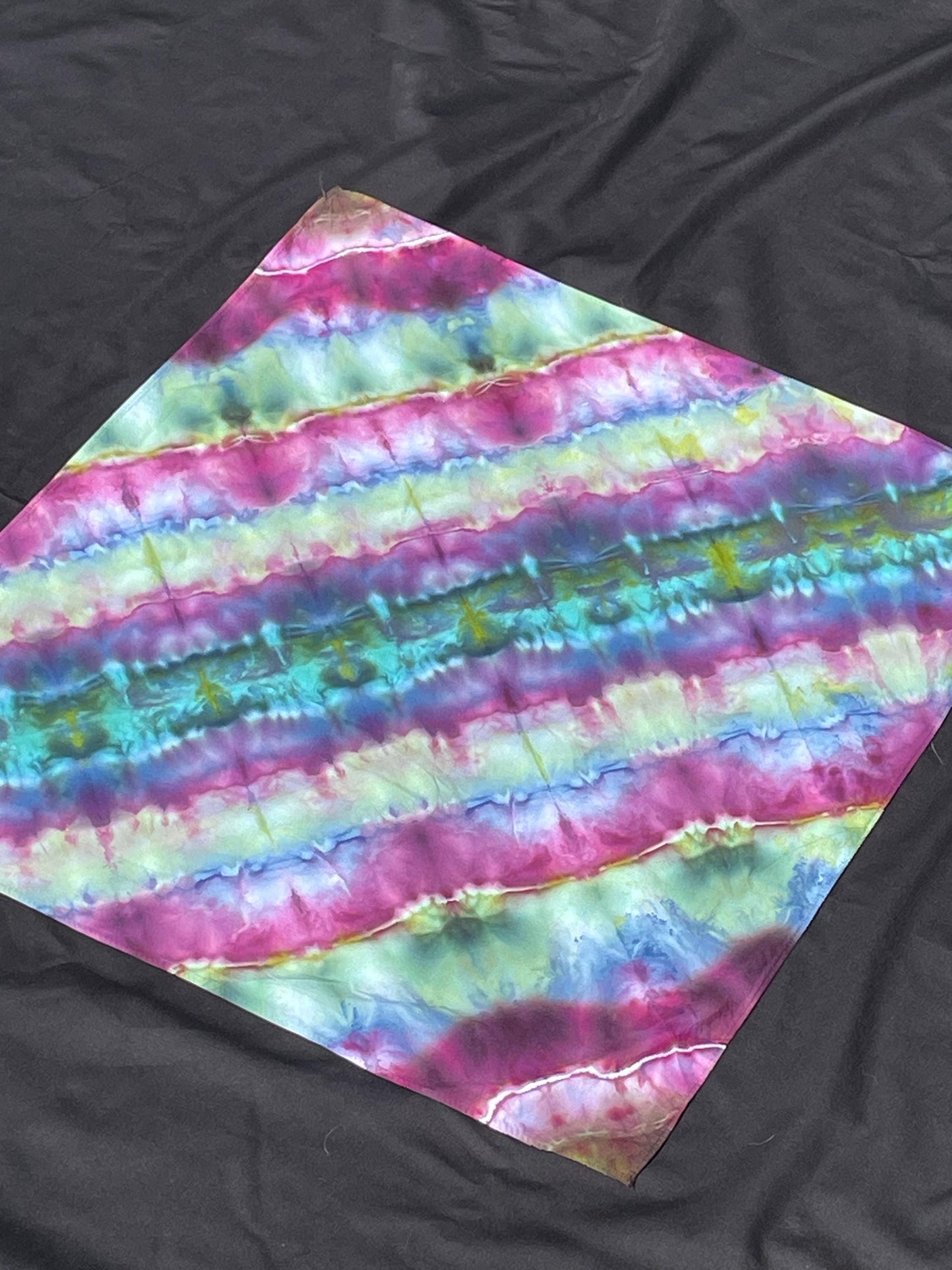 Flowing Ice Tie Dye Bandana: Hand-Dyed, One Of A Kind