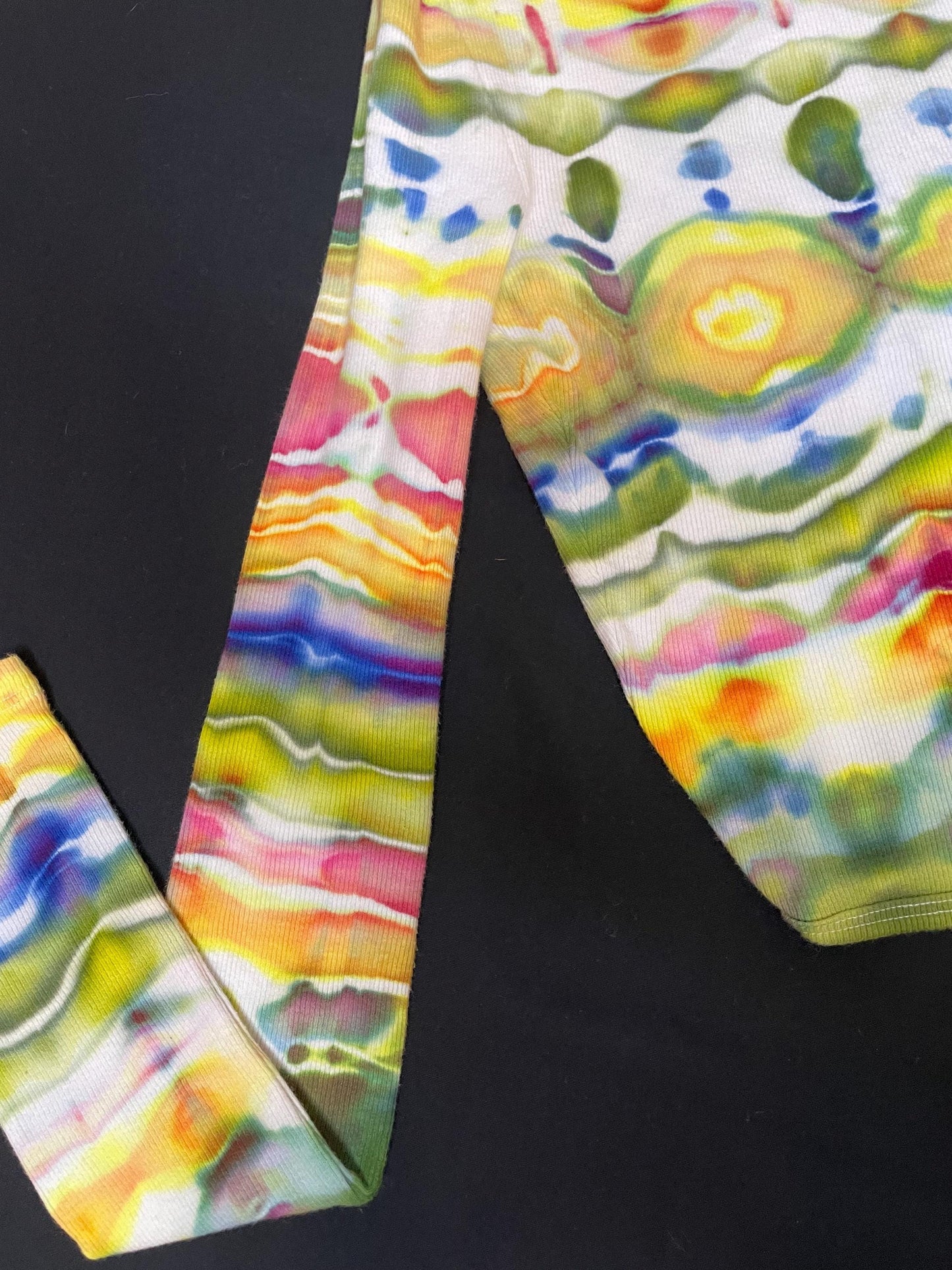 Upcycled Aeropostale Tie Dye Crop Top: Size XS, Long Sleeve, Hand-Dyed, One Of A Kind