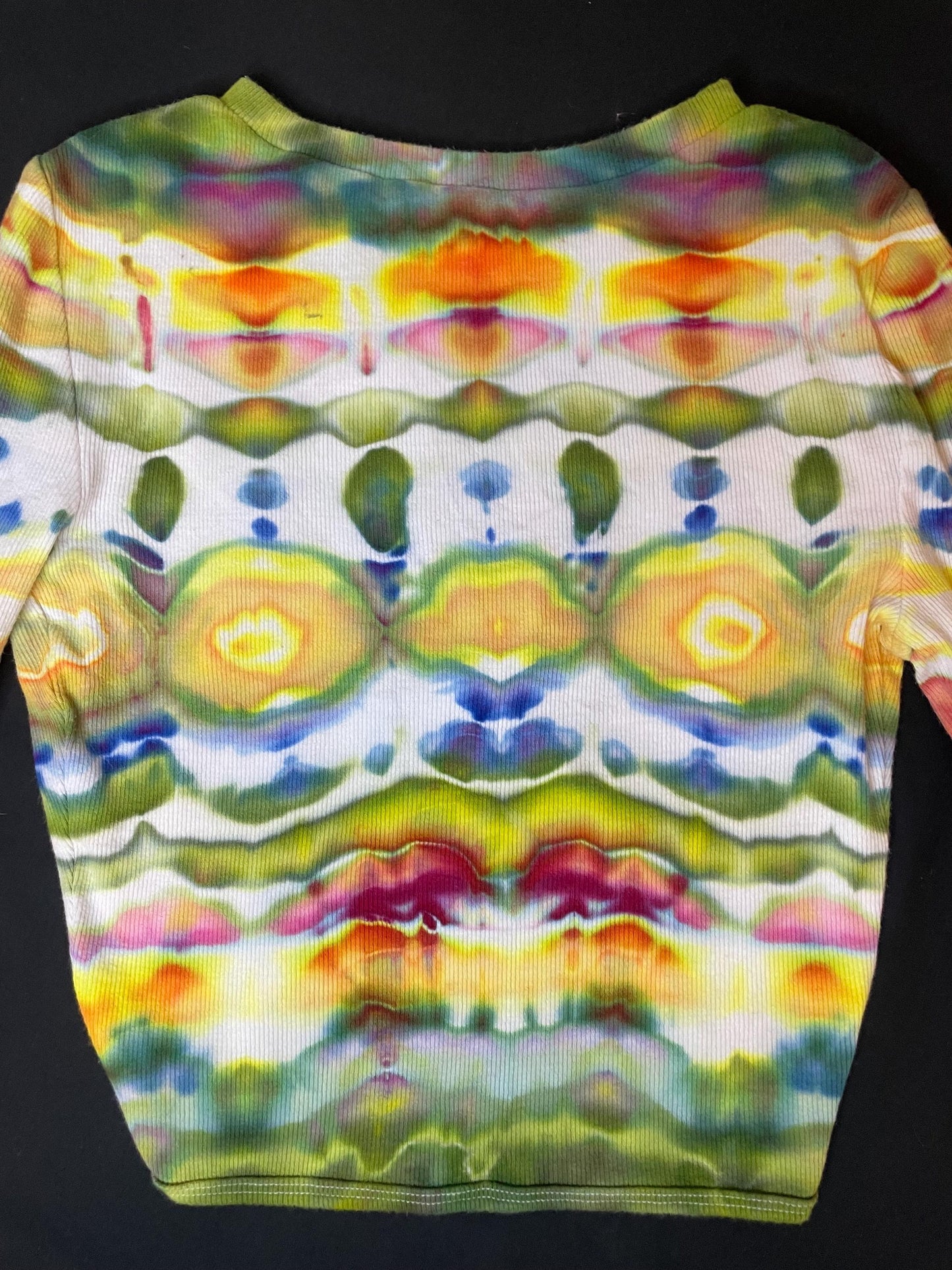 Upcycled Aeropostale Tie Dye Crop Top: Size XS, Long Sleeve, Hand-Dyed, One Of A Kind