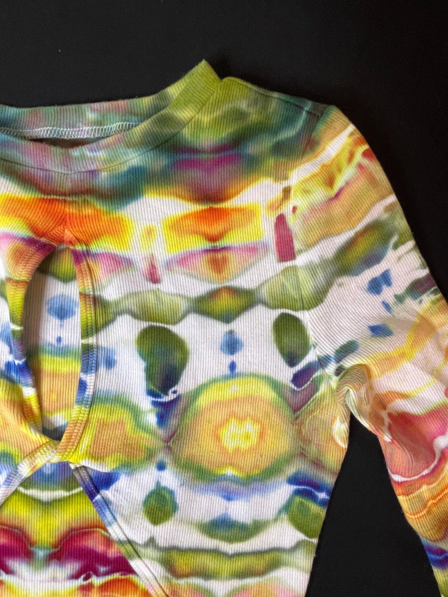Upcycled Aeropostale Tie Dye Crop Top: Size XS, Long Sleeve, Hand-Dyed, One Of A Kind