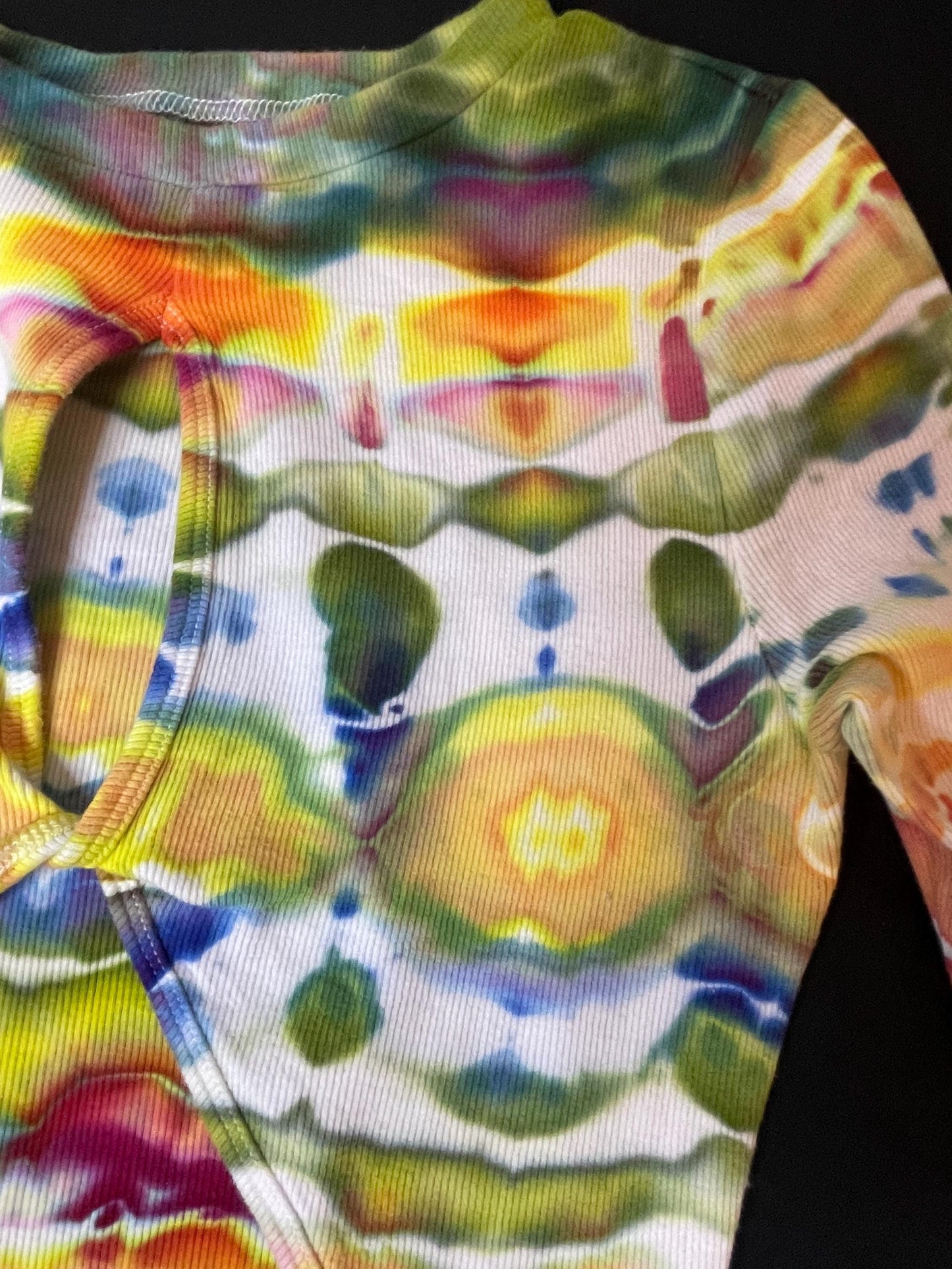 Upcycled Aeropostale Tie Dye Crop Top: Size XS, Long Sleeve, Hand-Dyed, One Of A Kind