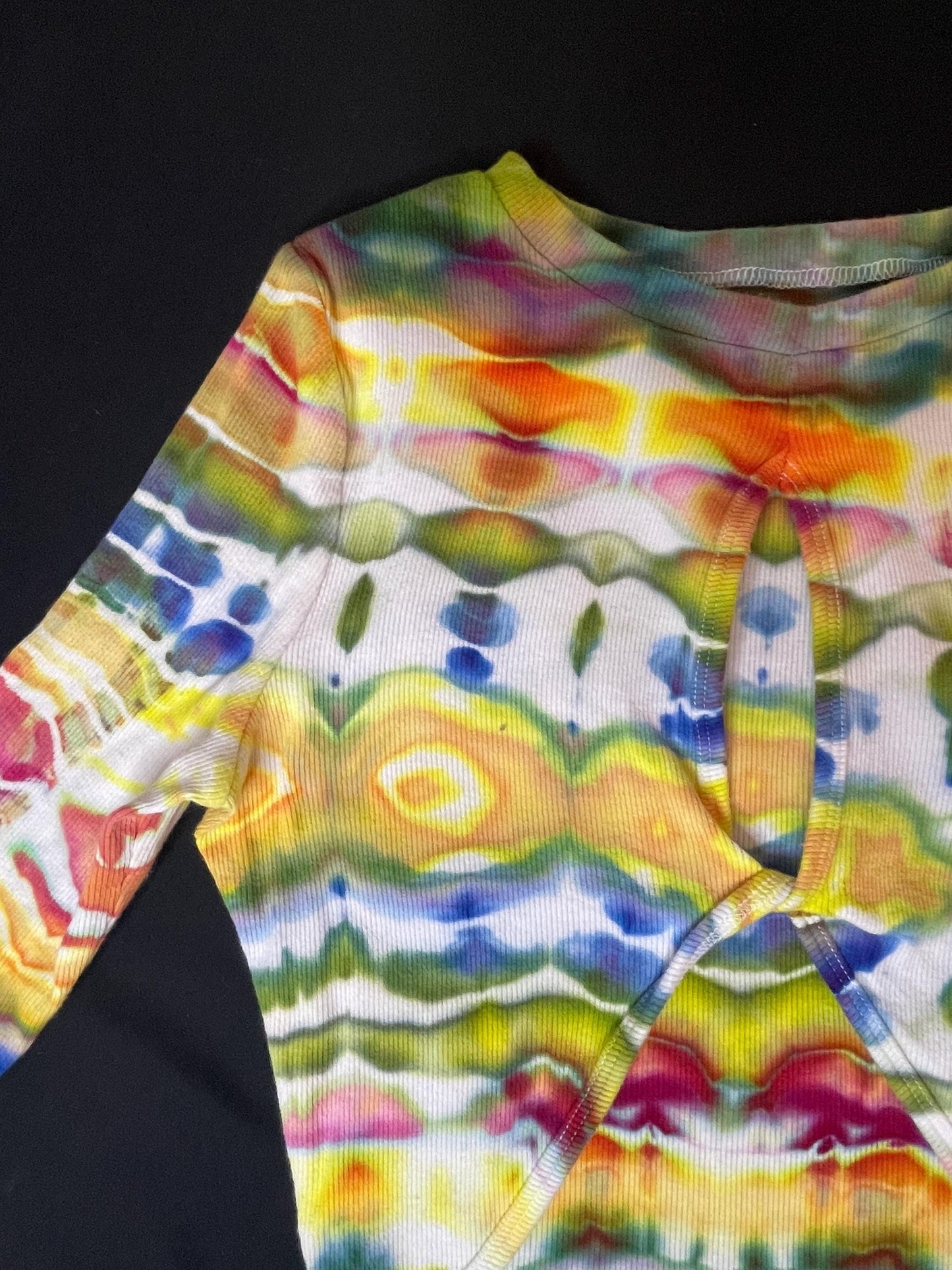 Upcycled Aeropostale Tie Dye Crop Top: Size XS, Long Sleeve, Hand-Dyed, One Of A Kind