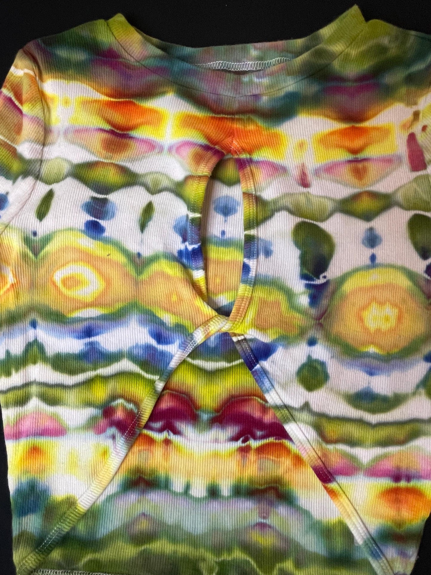 Upcycled Aeropostale Tie Dye Crop Top: Size XS, Long Sleeve, Hand-Dyed, One Of A Kind